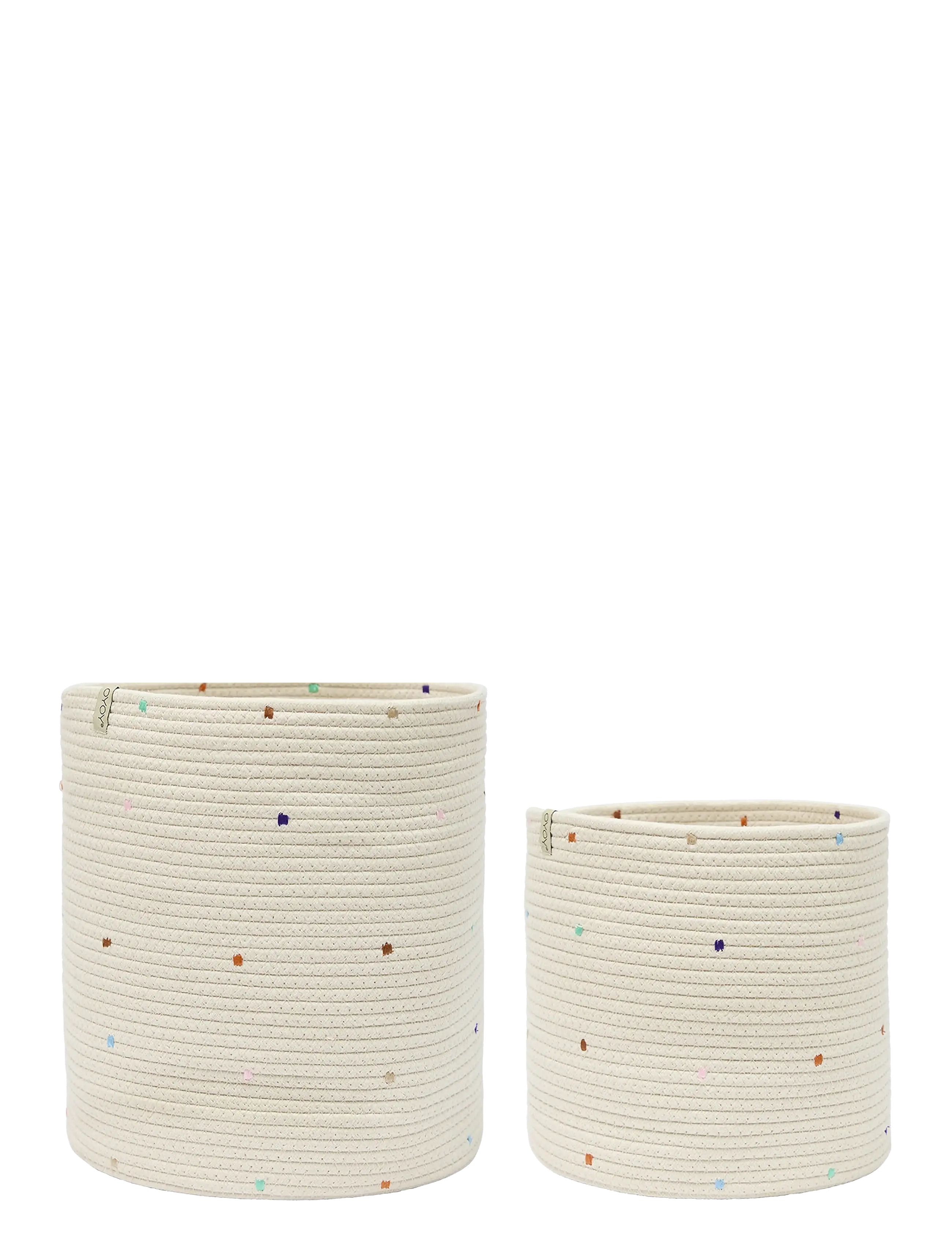 OYOY MINI Konfetti Cotton Rope Basket - Set of 2 - Storage baskets - MELLOW / beige