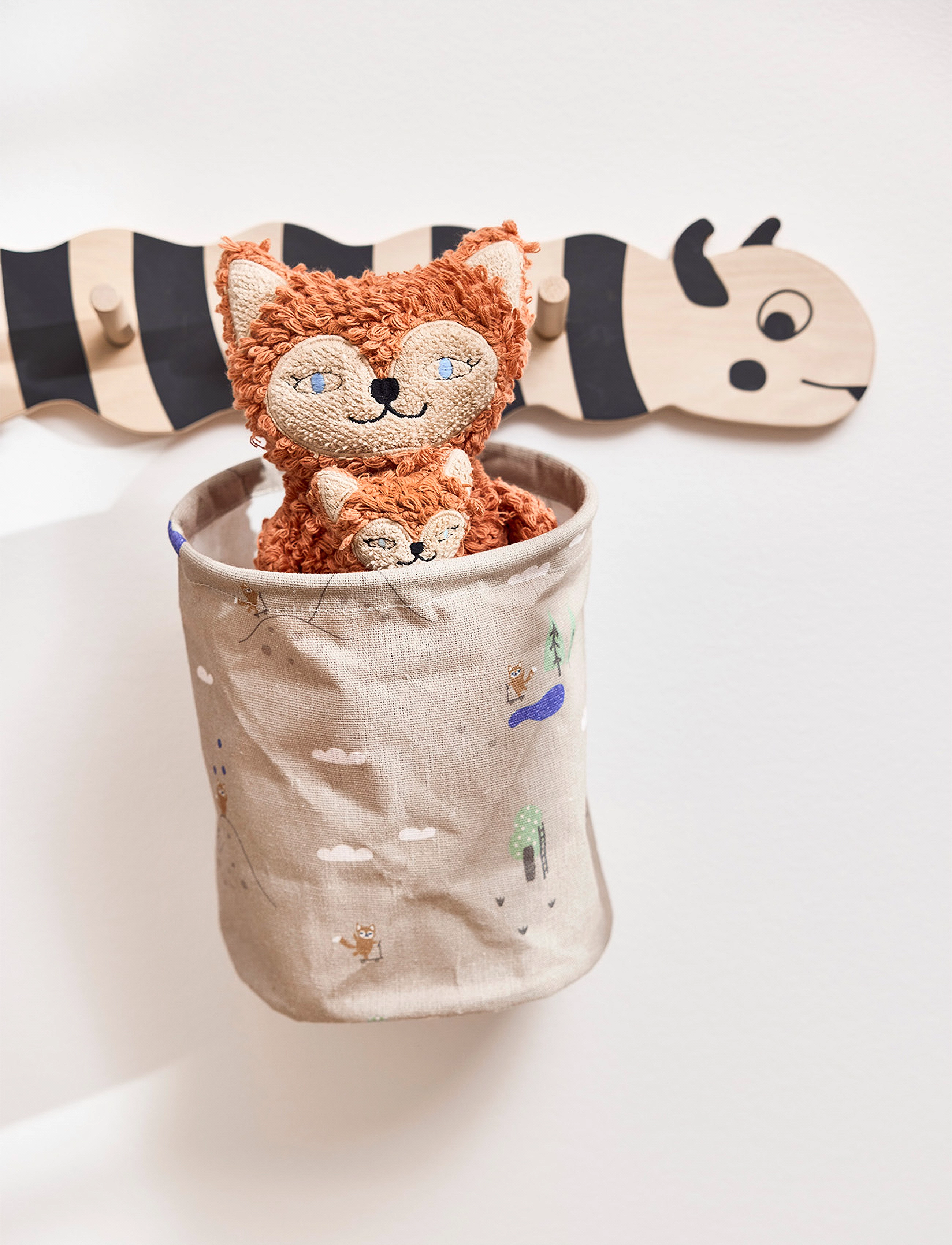 OYOY MINI Foxy Storage Basket Small - Set Of 2, 18X18XH22 cm, Beige, Opbevaring > Opbevaringskurve, Børn