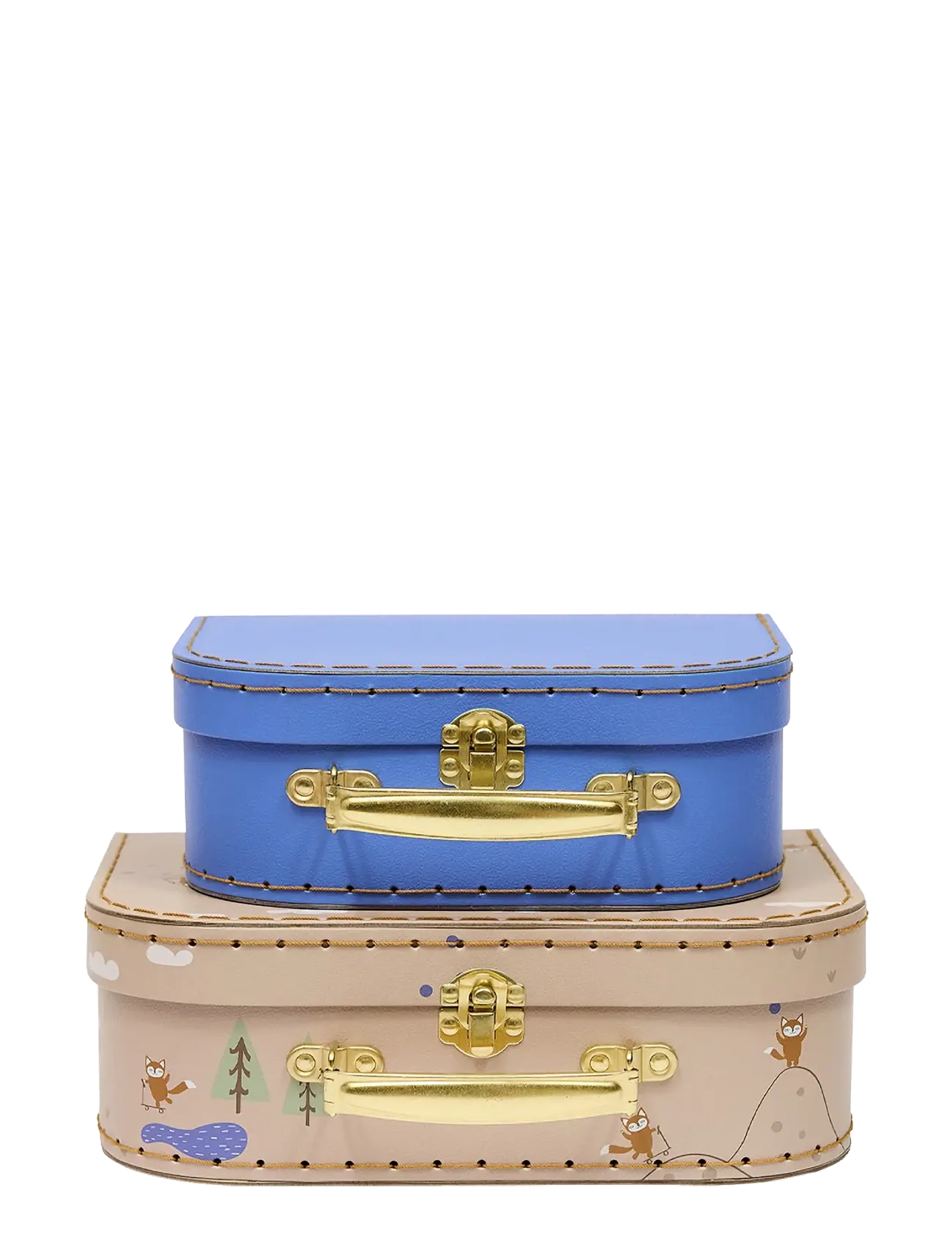 OYOY MINI Mini Suitcase Friends In The Forest Fox - Set Of 2 Beige - One Size - Kinder