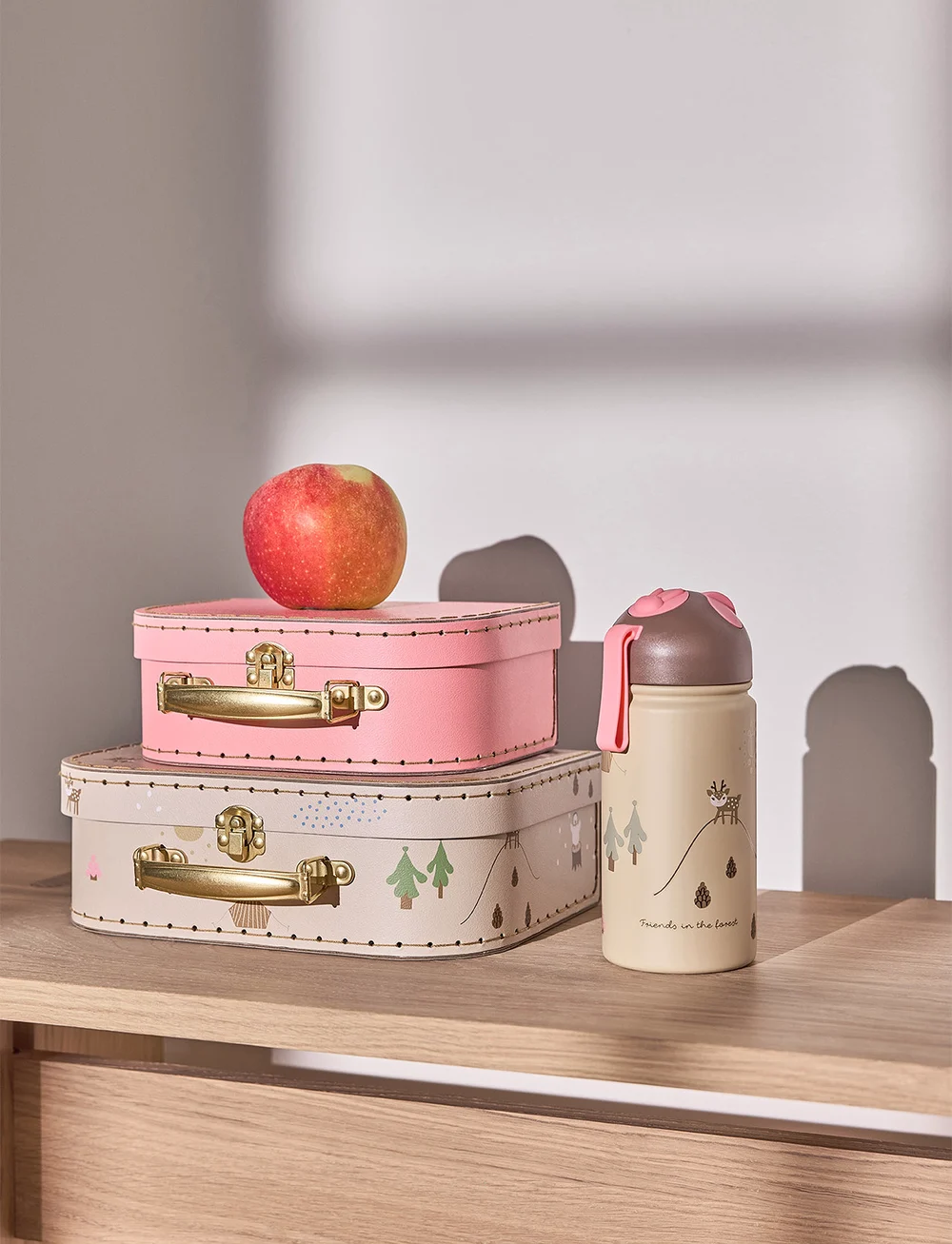 OYOY MINI - Mini Suitcase Friends in the forest Deer & Duck - Set of 2 - aufbewahrungskörbe - camel - 1