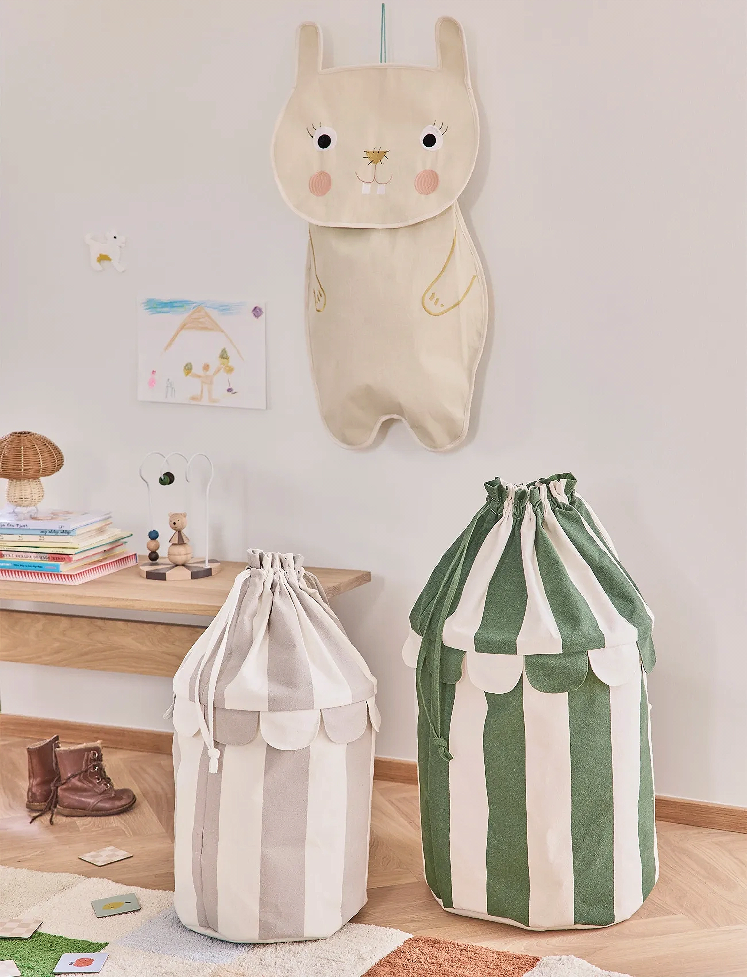 OYOY MINI Saga Basket Set Of 2, One Size, Storage, Grün - Storage Baskets, Kinder