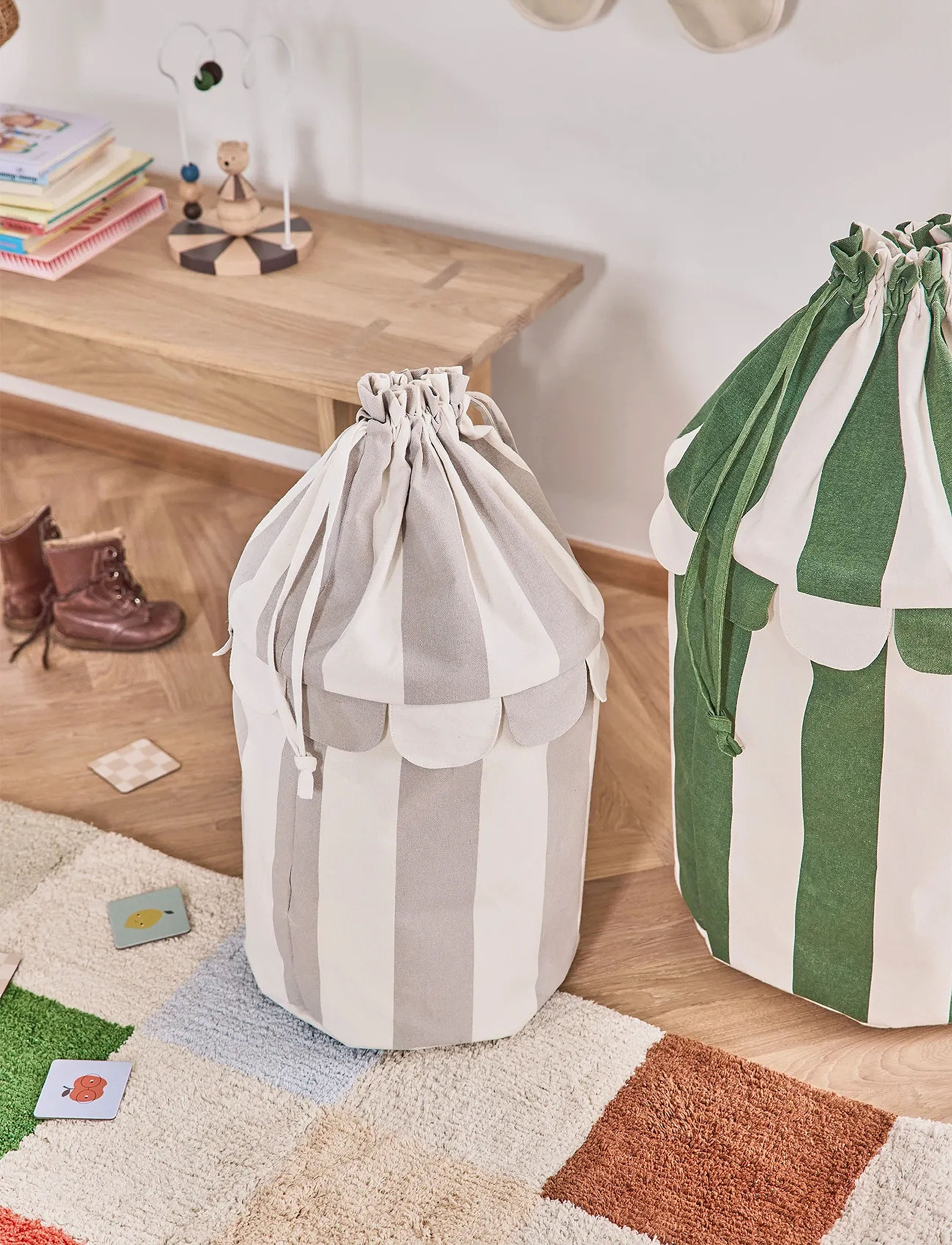 OYOY MINI - Saga basket - Set of 2 - aufbewahrungskörbe - clay,green - 2