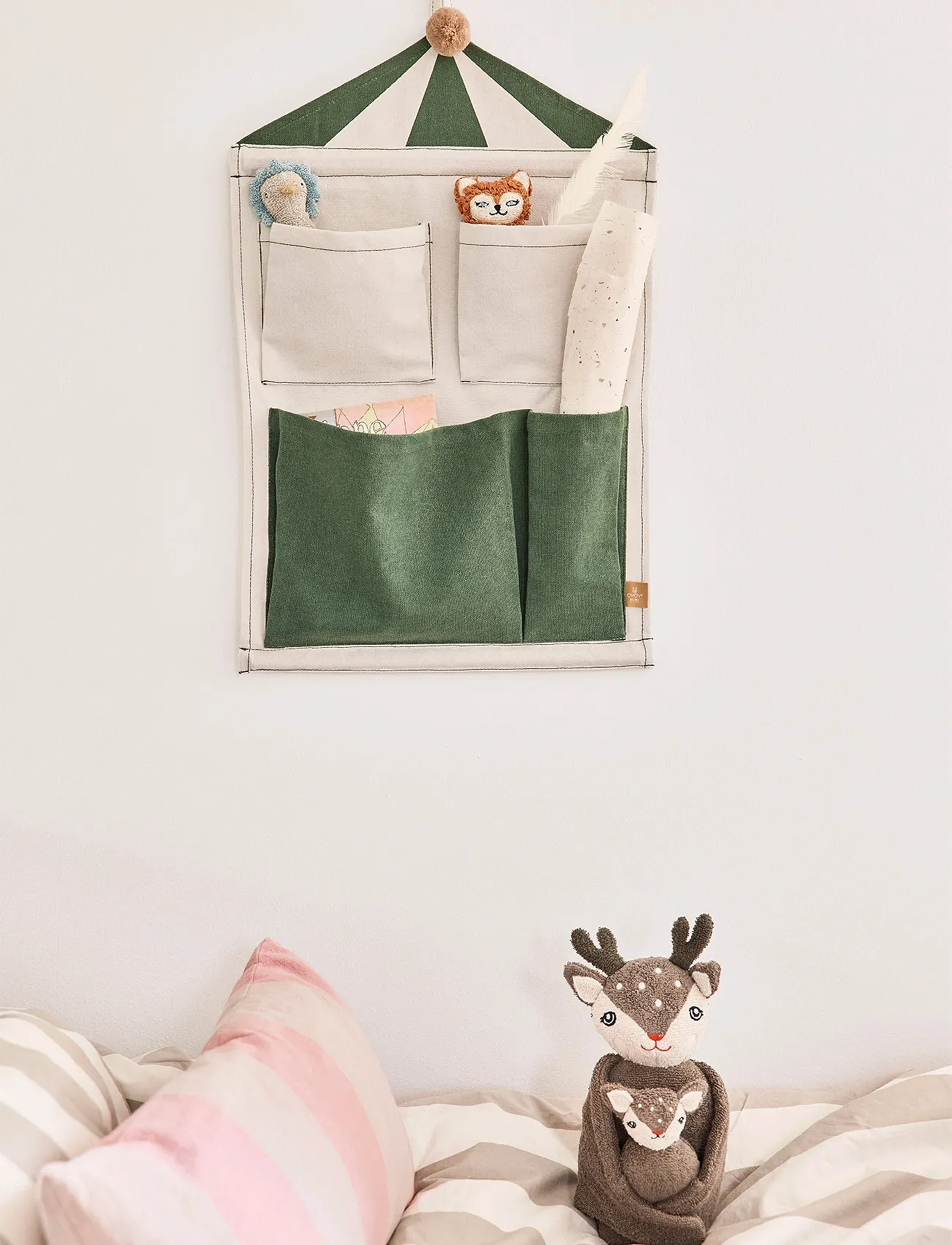OYOY MINI Circus Wall Storage 2, One Size, Storage, Creme - Hooks & Hangers, Kinder