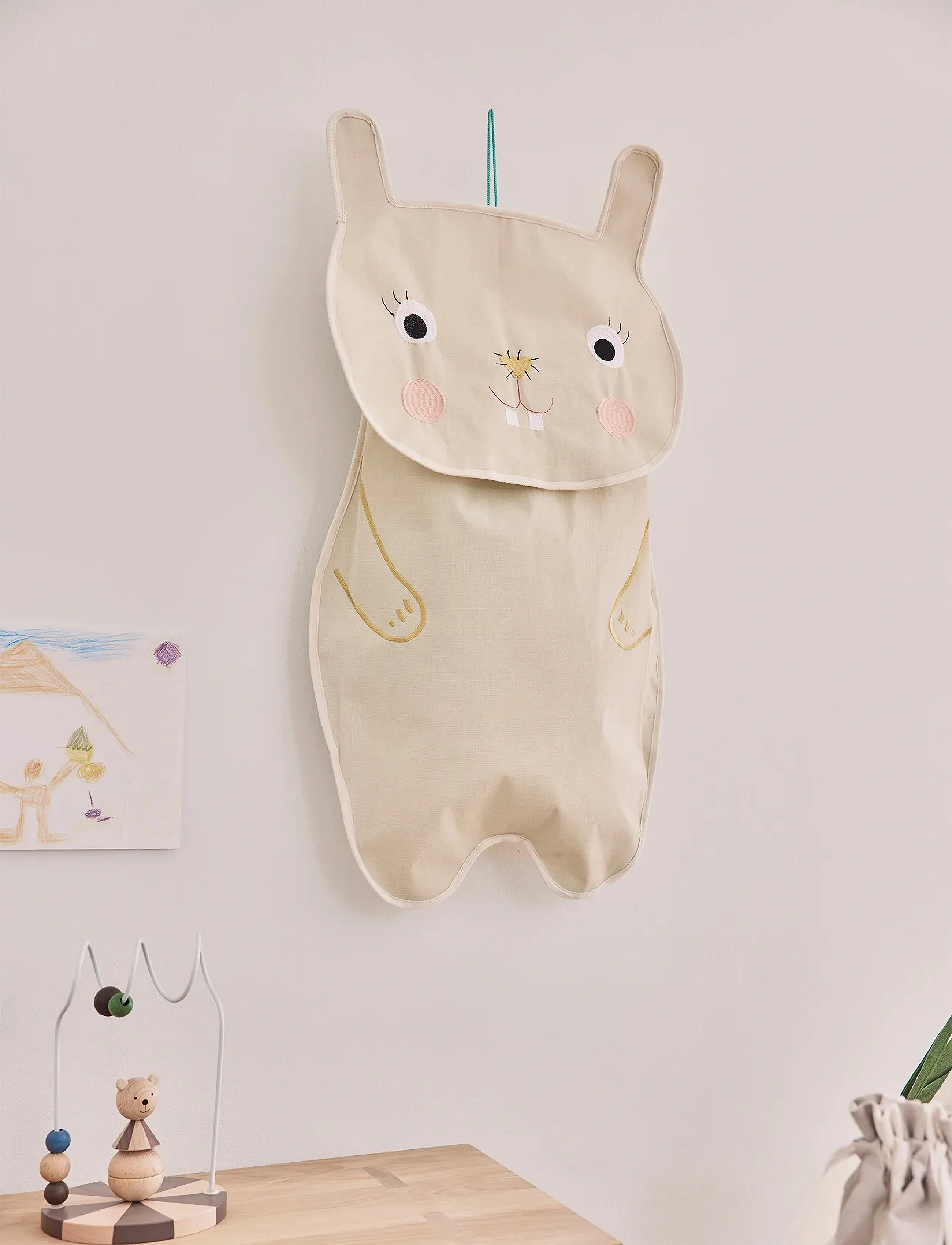 OYOY MINI Darling Rabbit Wall Storage, One Size, Beige - Storage Baskets, Kinder