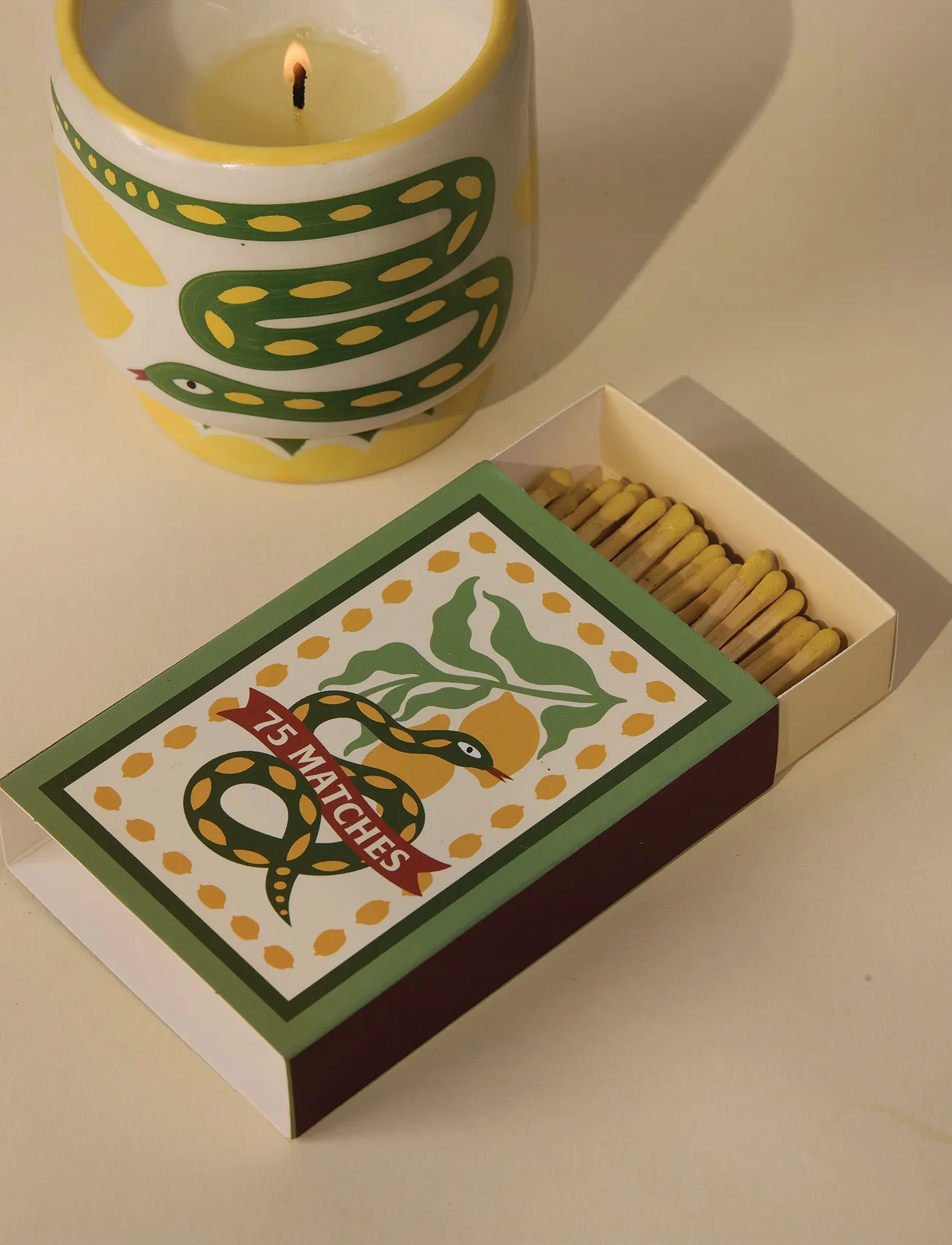 Paddywax Matcher Adopo Snake, Gul, One Size, Green, Belysning > Tilbehør Til Belysning, Unisex