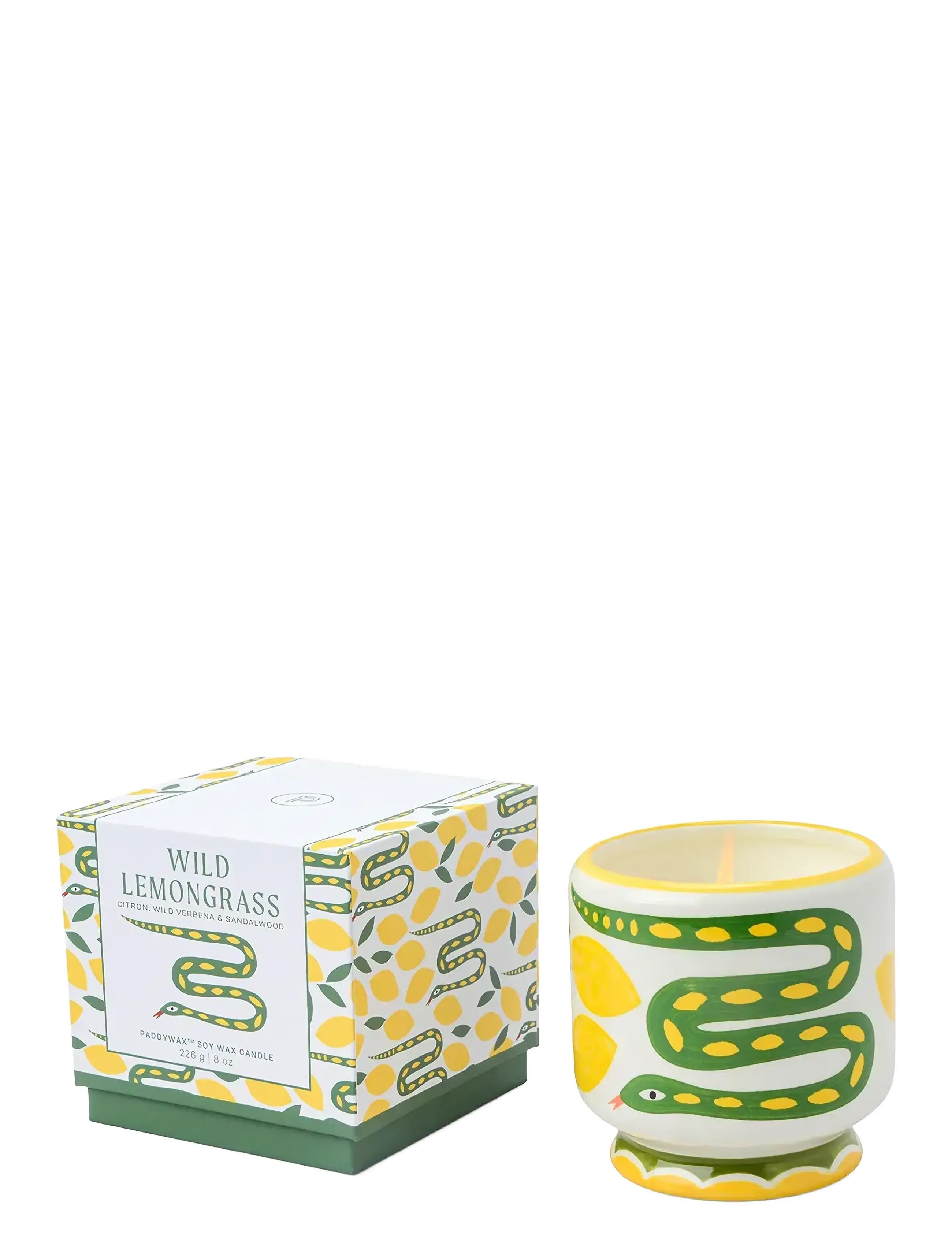 PADDYWAX Duftlys Adopo, Slange - Vild Citrongræs Patterned - Ø 9 CM - Unisex
