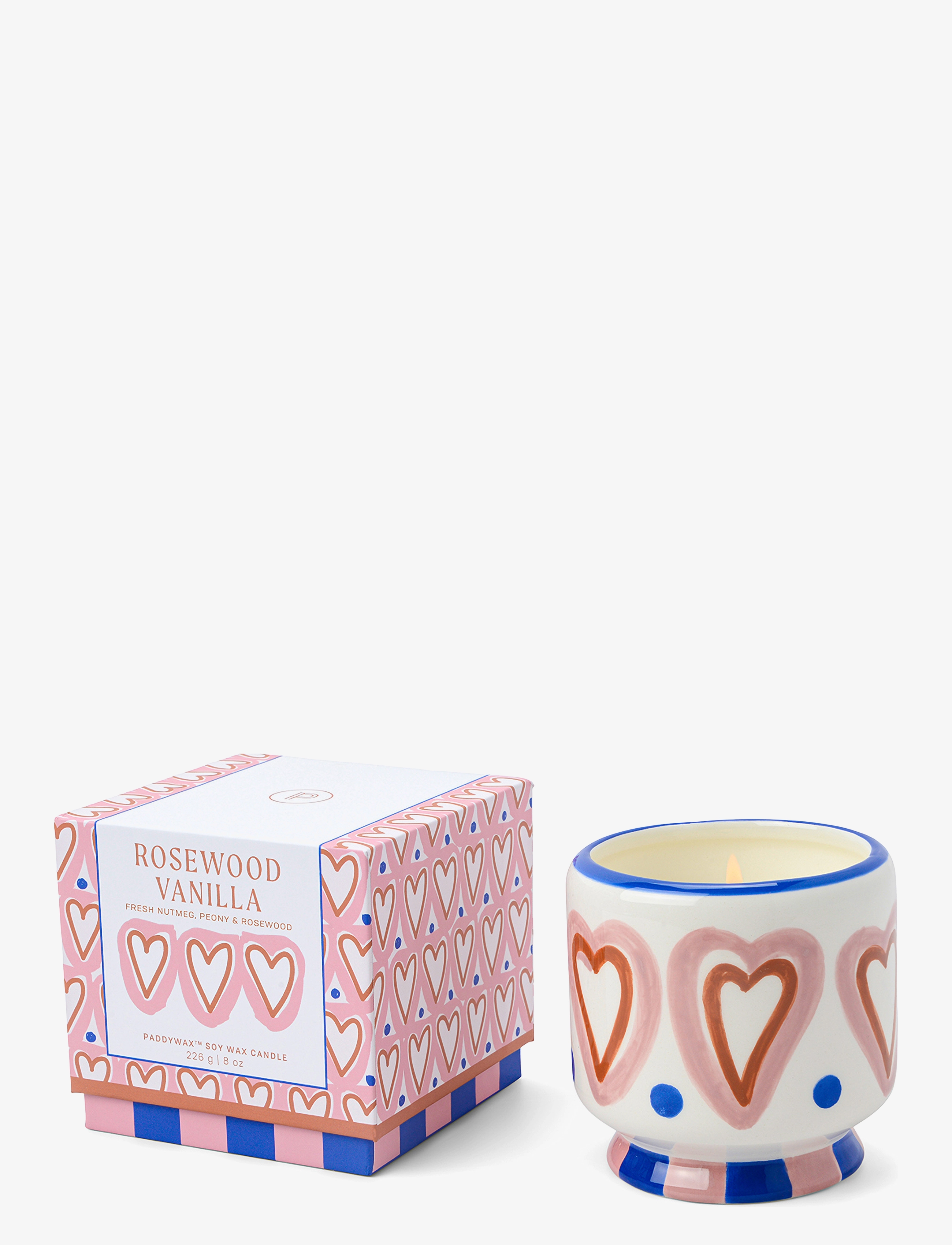 Paddywax Adopo 8 oz./226g Hearts Ceramic Candle - Rosewood Vanilla Boxed - Above 500kr - BROWN / brown