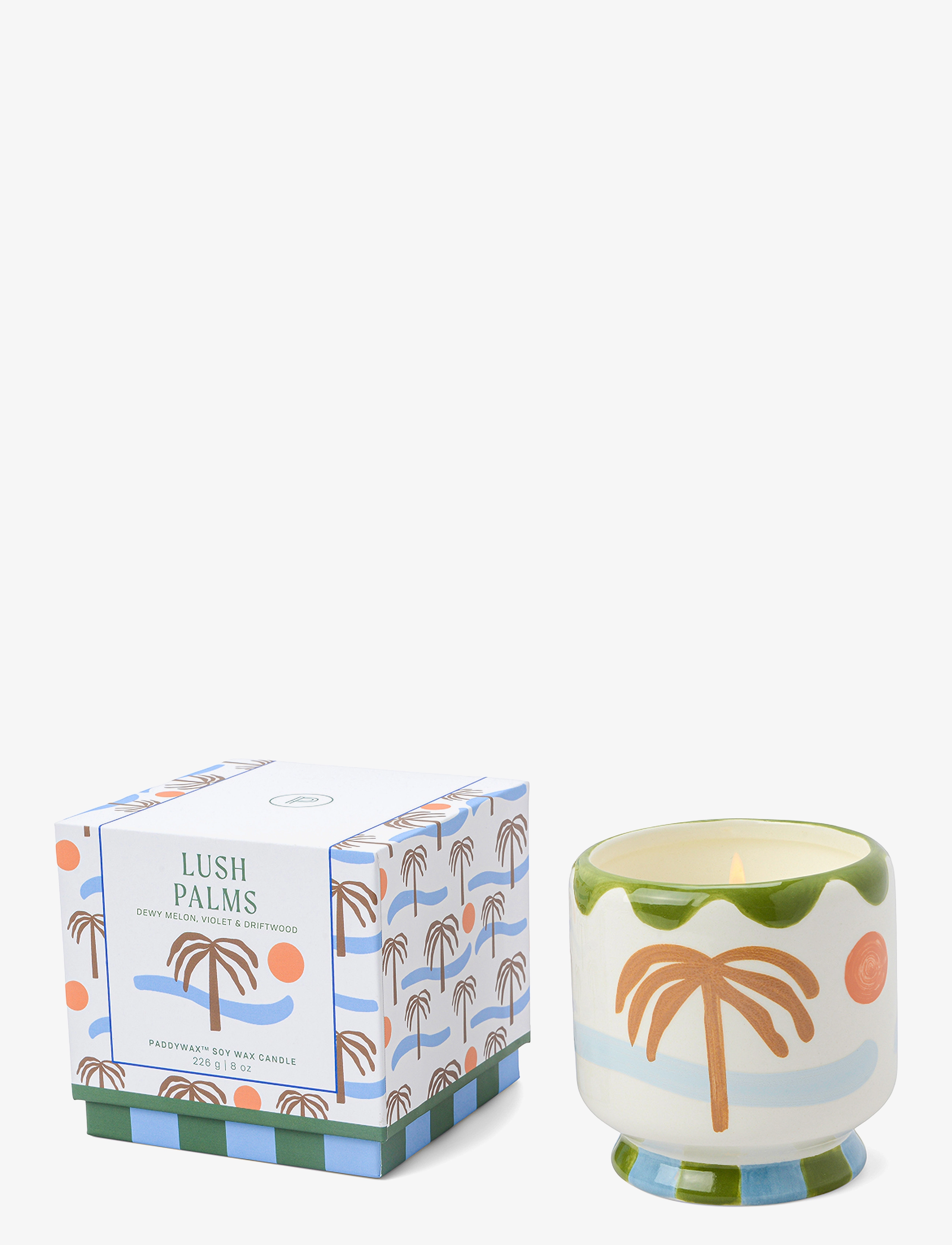 Paddywax Adopo 8 oz./226g Palm Tree Ceramic Candle - Lush Palms Boxed - Above 500kr - BROWN / brown