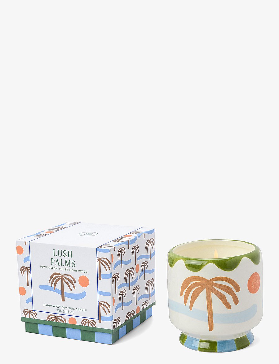 Paddywax - Adopo 8 oz./226g Palm Tree Ceramic Candle - Lush Palms Boxed - brown - 0