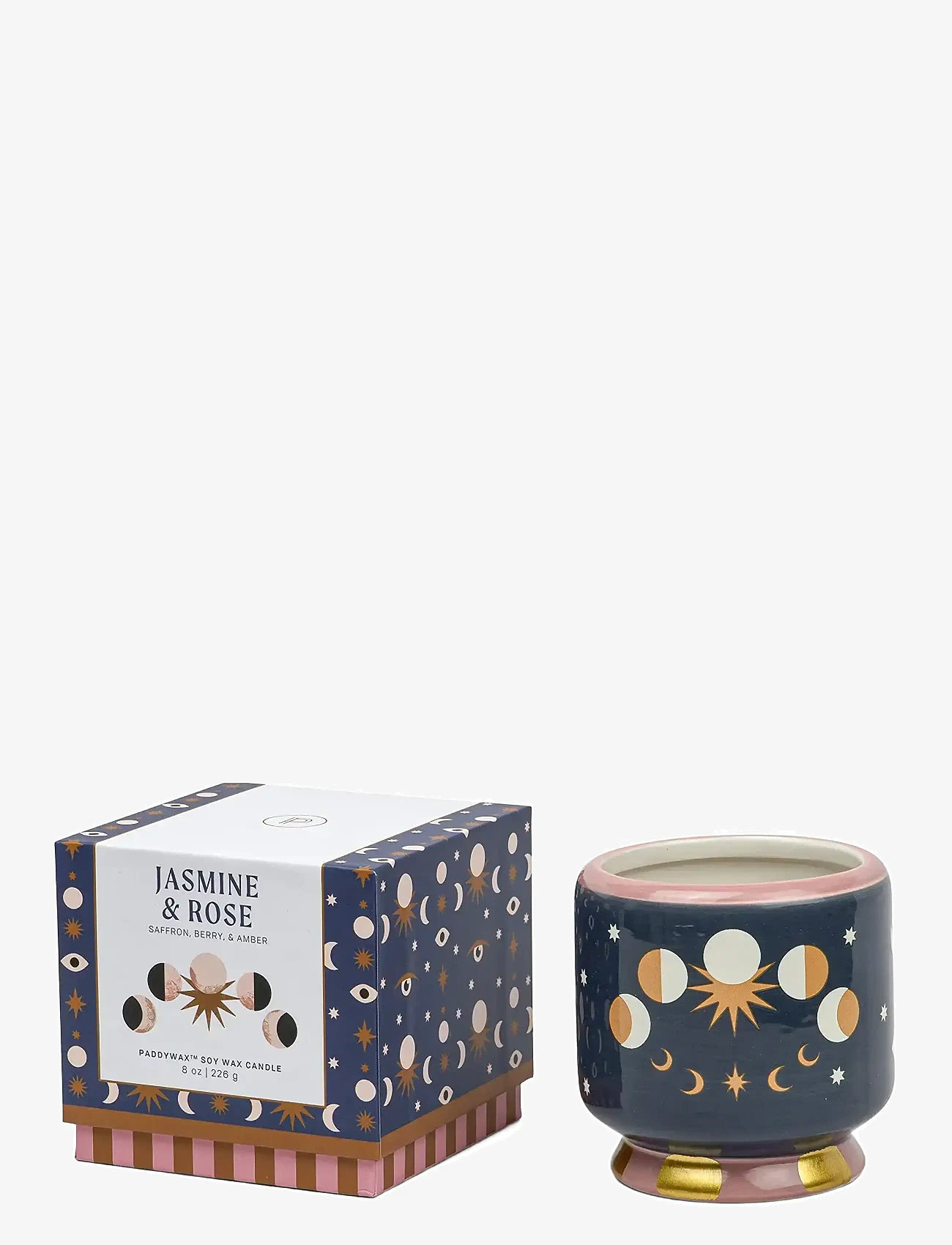 Paddywax - Adopo Moon Phases Ceramic Candle - Jasmine & Rose Boxed - dark blue - 1