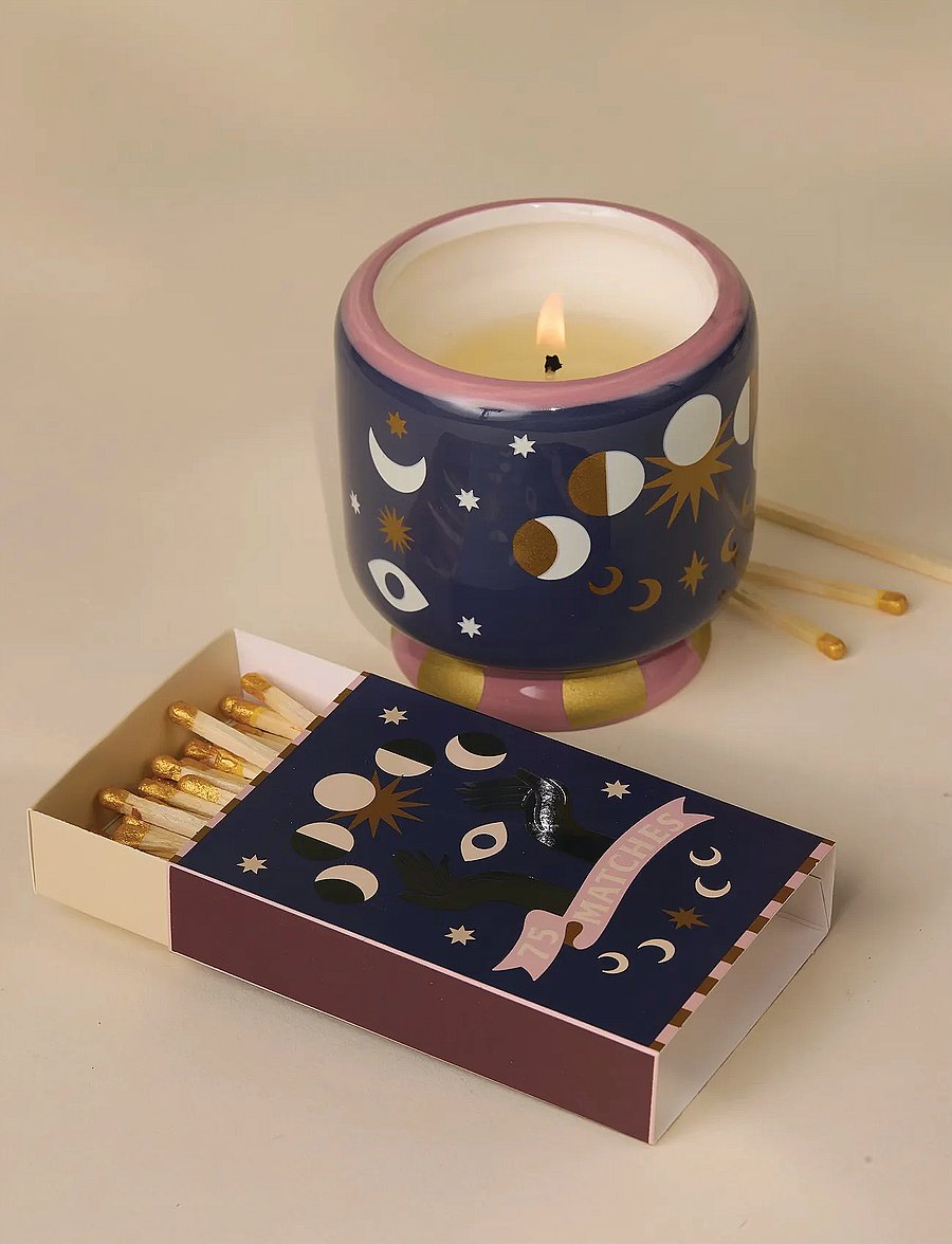 Paddywax - Adopo Moon Phases Ceramic Candle - Jasmine & Rose Boxed - dark blue - 3
