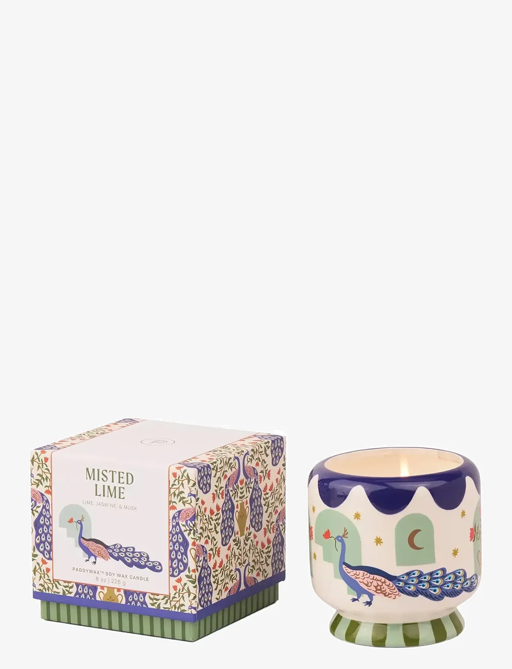 Paddywax - A DopoPeacock Ceramic Candle - Misted Lime - vaškinės žvakės - multicolored - 0