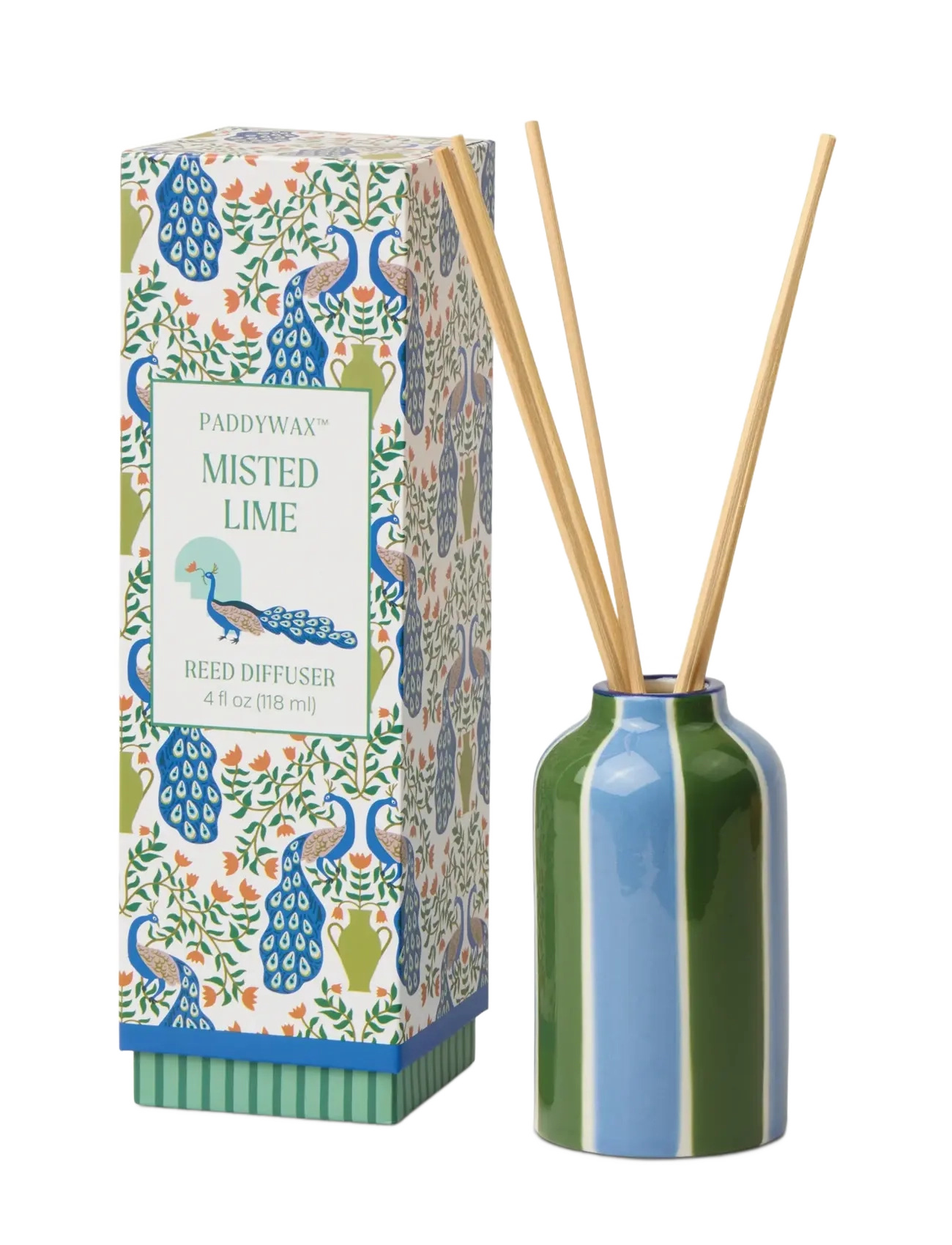 Paddywax Diffuser I Keramik Adopo Peacock 118 Ml Misted Lime,,,Mehrfarbig/gemustert Gr.6X6X11.8CM