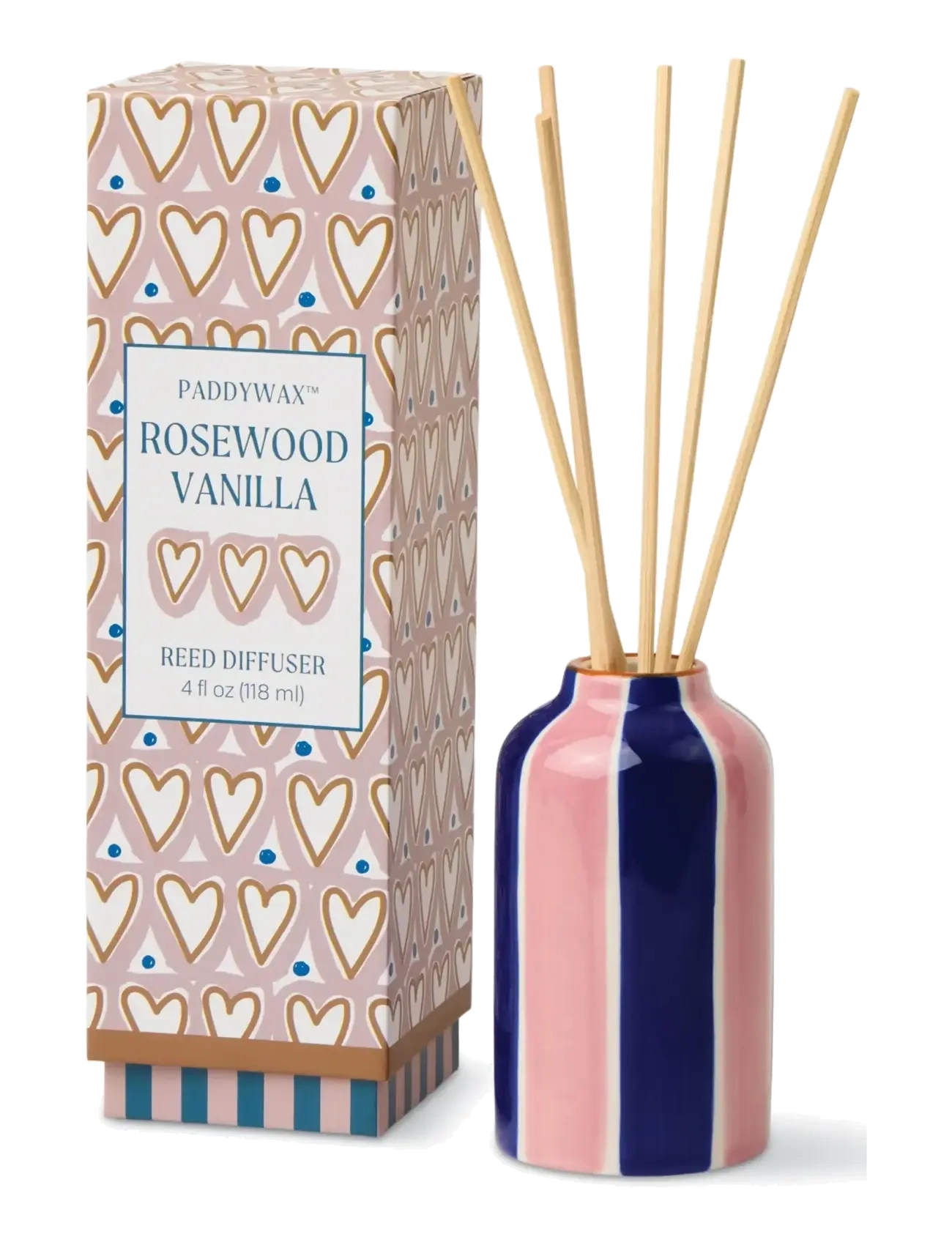 Paddywax Diffuser i keramik Adopo Hearts 118 ml -  - Rosenwood Vanilj - Parfymer & dufter - PINK / pink/rose