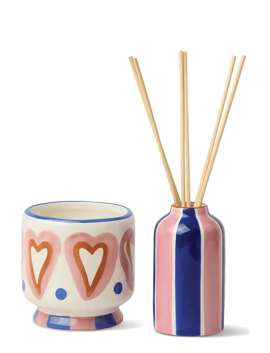 Paddywax - Diffuser i keramik Adopo Hearts 118 ml - - Rosenwood Vanilj - pink - 1