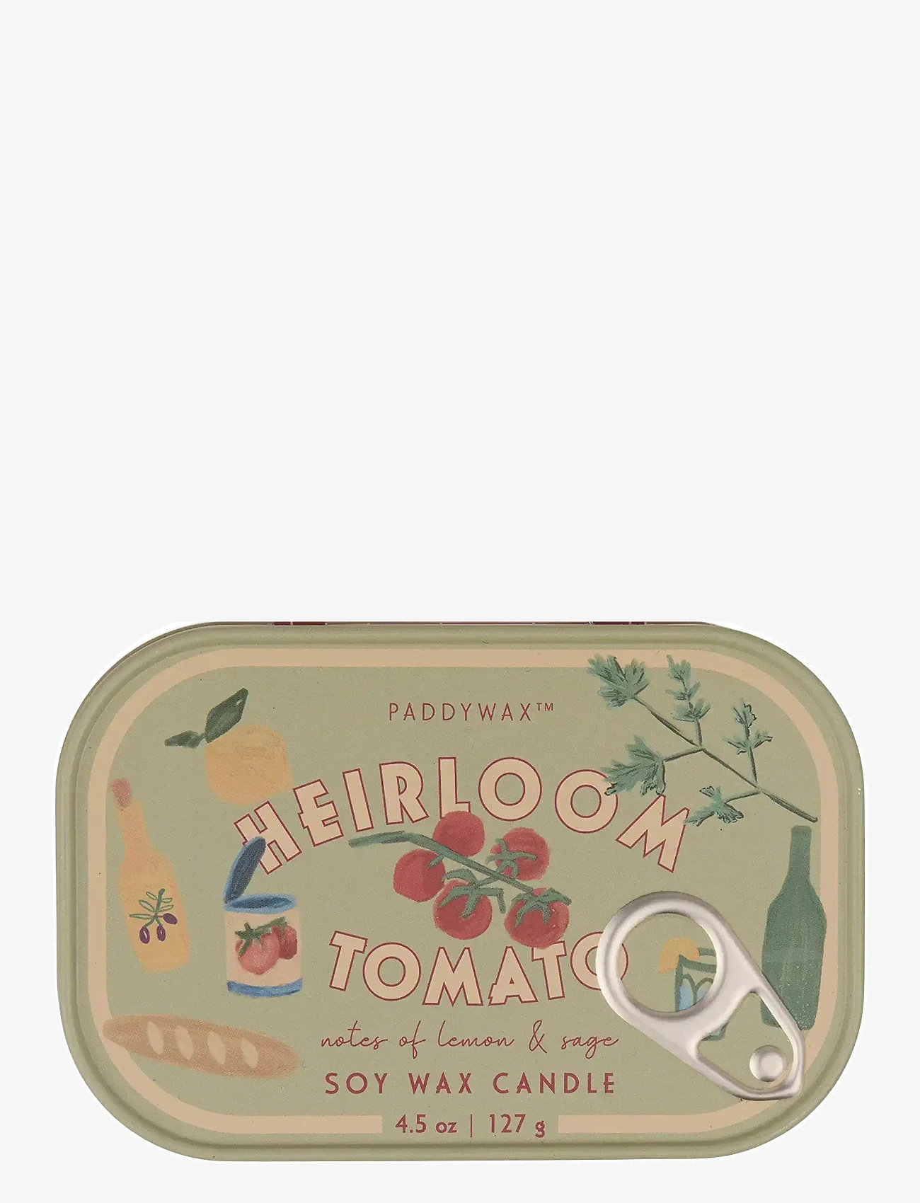 Paddywax - Bistro Tomato Printed Tin Candle - Heirloom Tomato - teeküünlahoidjad - red - 1