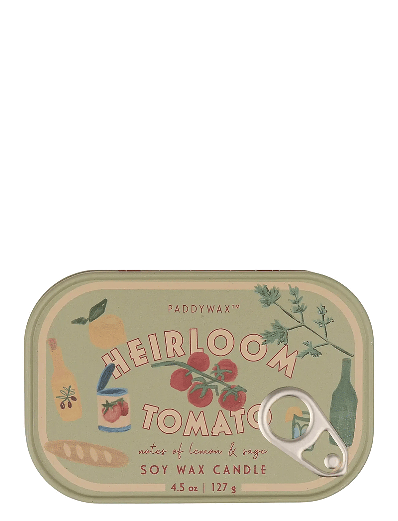 Paddywax - Bistro Tomato Printed Tin Candle - Heirloom Tomato - teeküünlahoidjad - red - 1