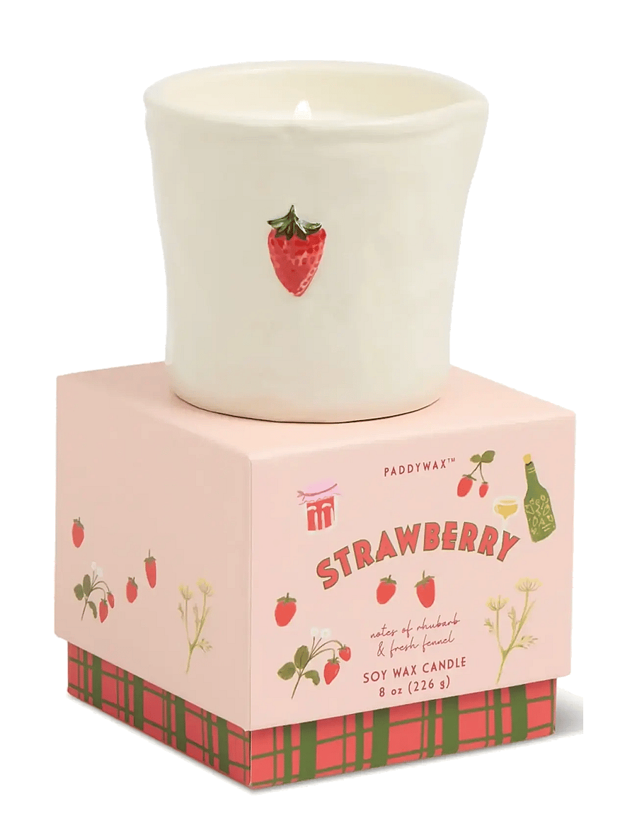 Paddywax - Doftljus i keramikkrus Bistro - Jordgubb - above 500kr - white - 0