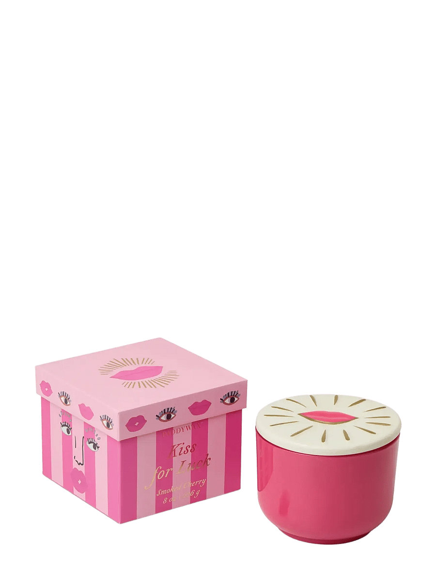 Paddywax - Doftljus Charmed Lips 226 g- Rosa Glas med lock i keramik - Smoked Cherry - pink - 1