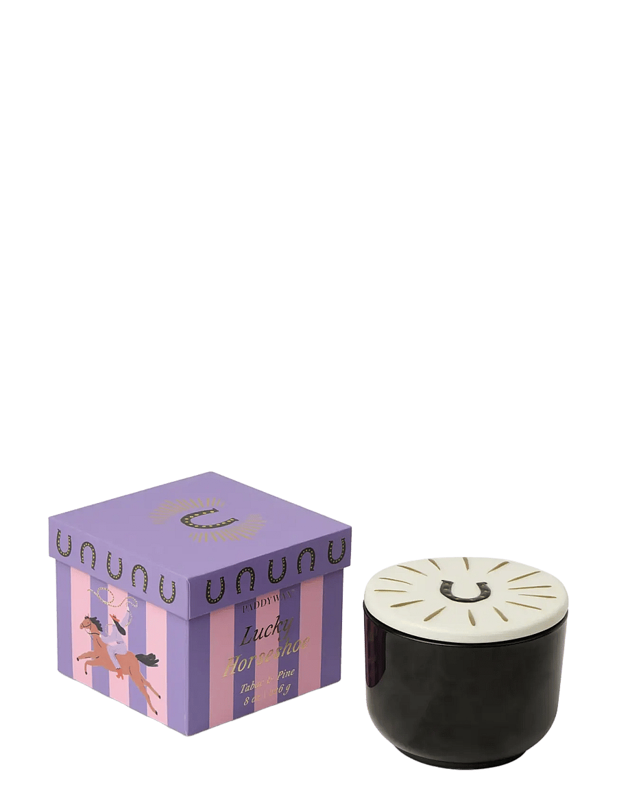Paddywax - Doftljus Charmed Horseshoe 226 g- Svart Glas med lock i keramik - Tabac & Pine - above 500kr - purple - 1