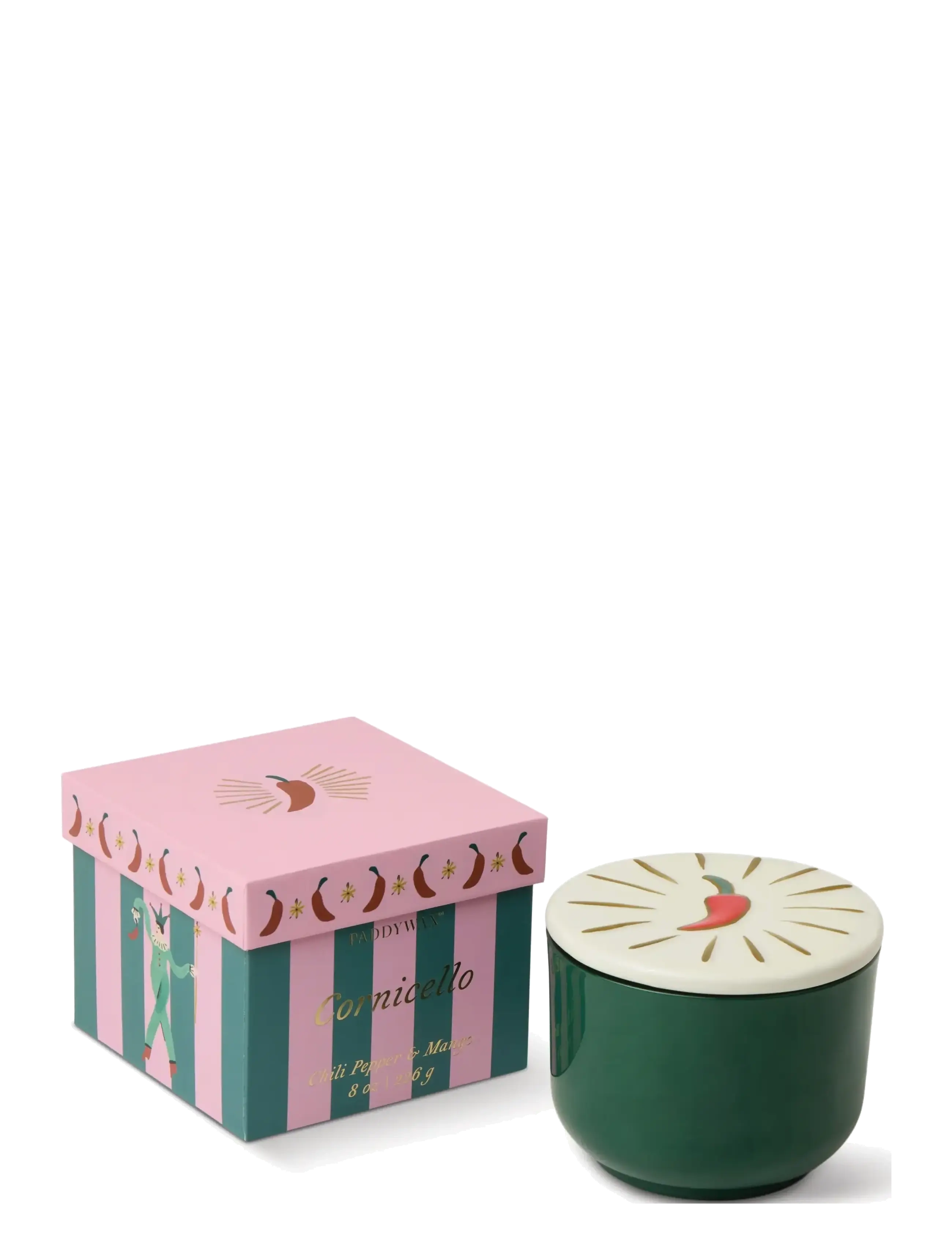 Paddywax Doftljus Charmed Chili 226 G- Grönt Glas Med Lock I Keramik Chilip Pepper & Mango, 10.5X10.5X8.3 cm, Home, Grün - Scented Candles, Homeware