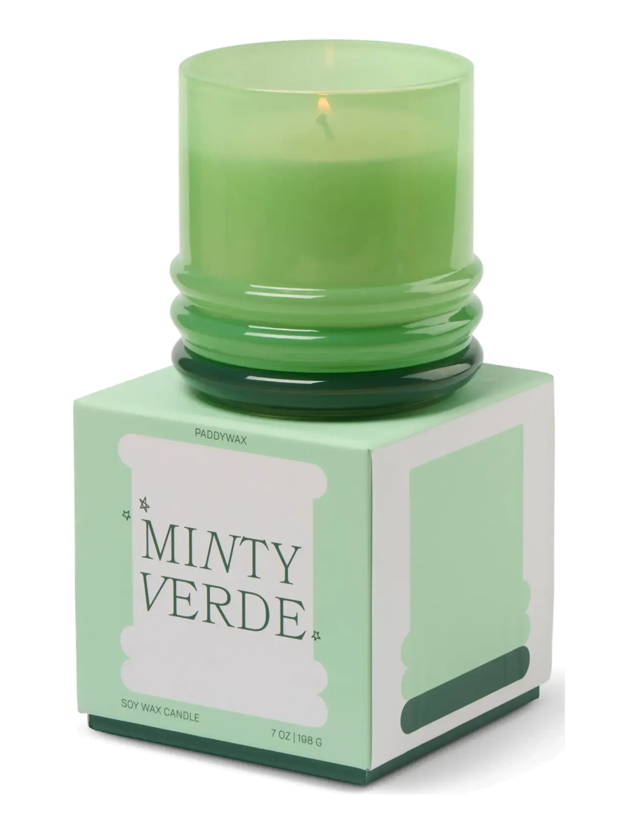 Paddywax - Doftljus Stacked i 2 färgat glas-  Klargrönt/ mörkgrönt - Minty Verde - green - 2