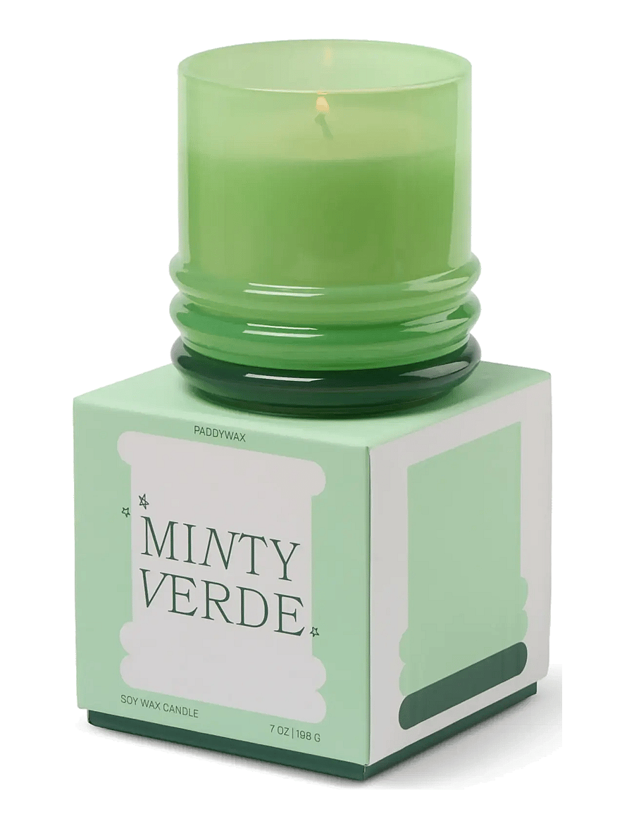 Paddywax - Doftljus Stacked i 2 färgat glas- Klargrönt/ mörkgrönt - Minty Verde - green - 2