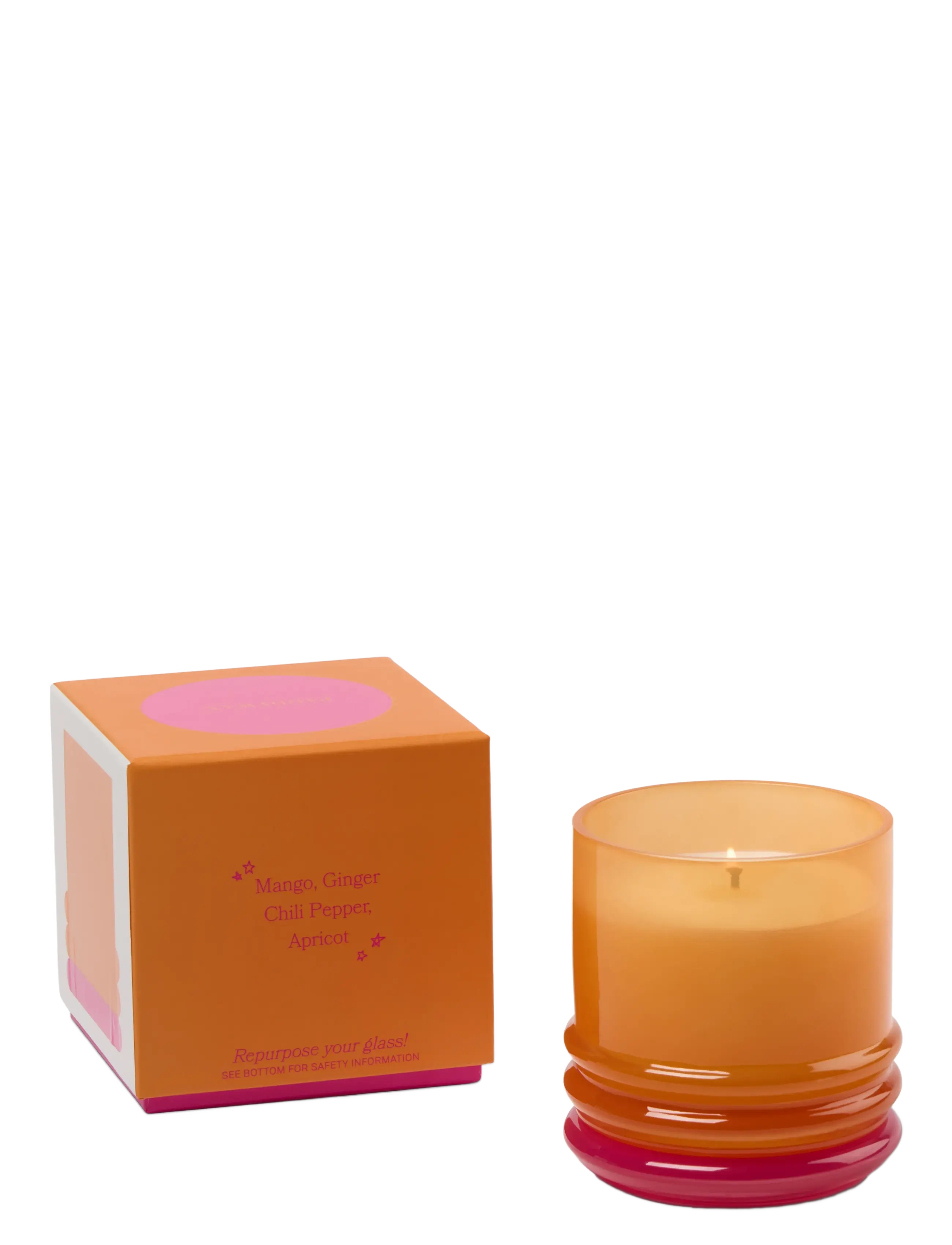 Paddywax - Doftljus Stacked i 2 färgat glas-  Orange / knallrosa - Infraröd mango - pink - 2