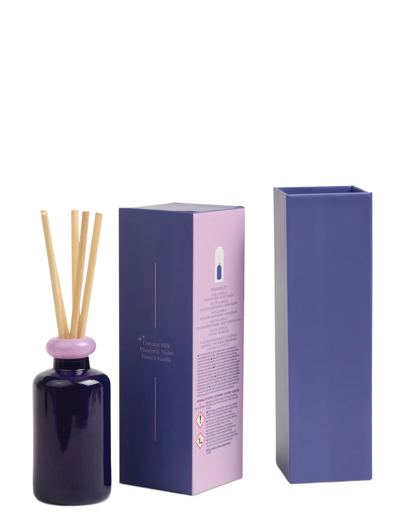 Paddywax - Doftdiffuser Stacked i 2 färgat glas - Lavendel/Mörklilal - Violet Vanilla - unter 20€ - purple - 3