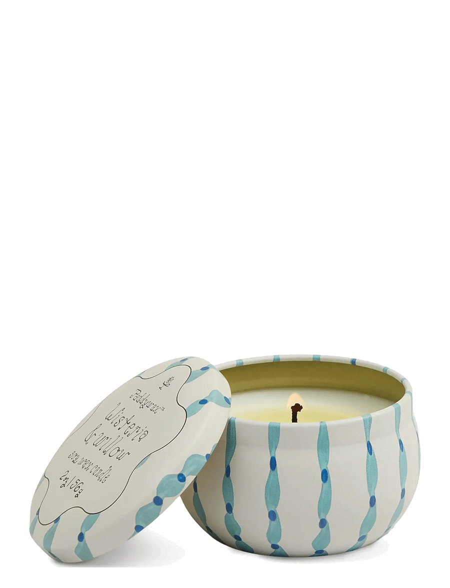 Paddywax - Doftljus mini Tulip i plåtask 56g - Wisteria & Willow - white - 0