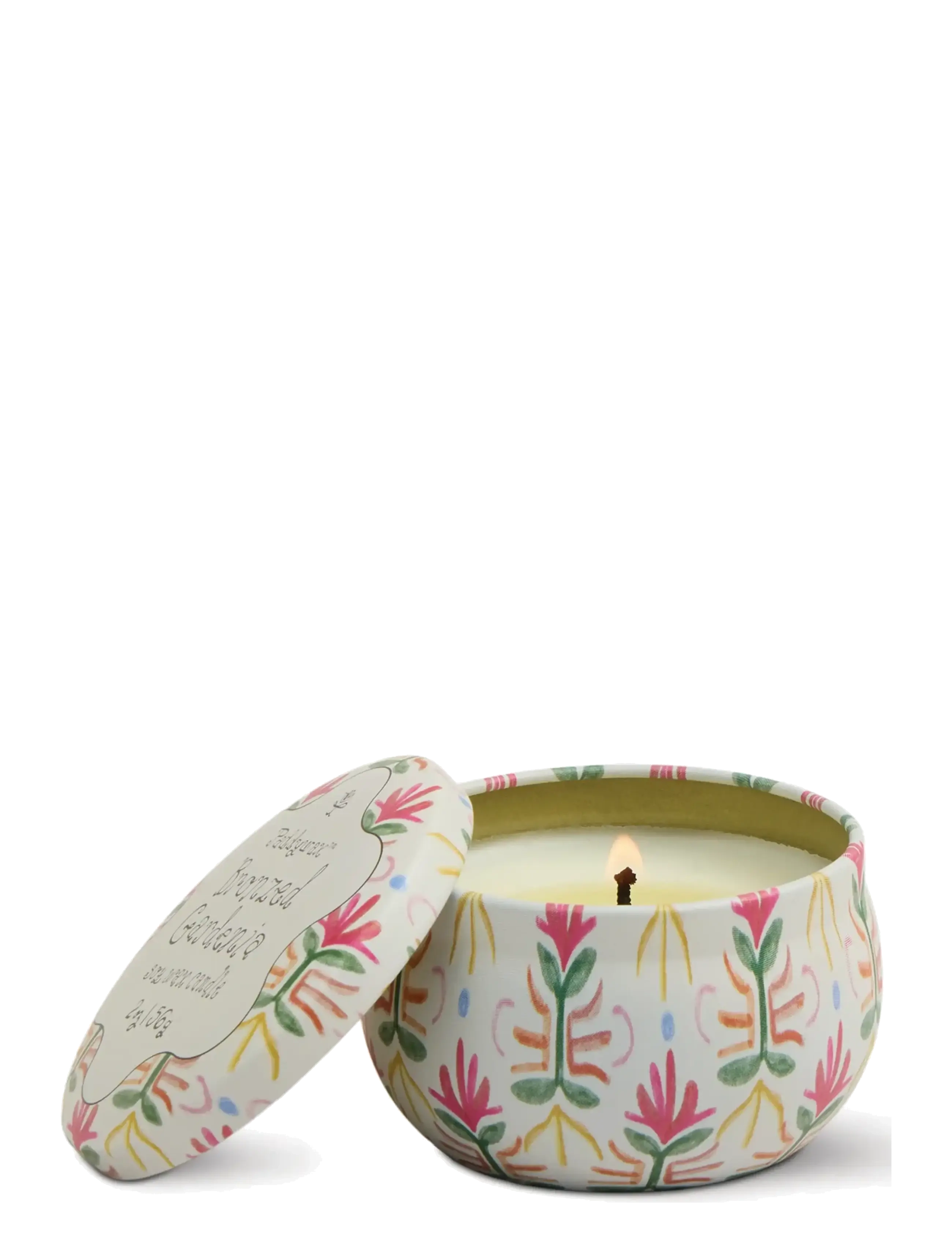 Paddywax Doftljus mini Tulip i plåtask 56g  -Bronzed Gardenia - Ilmvatn - WHITE / multi