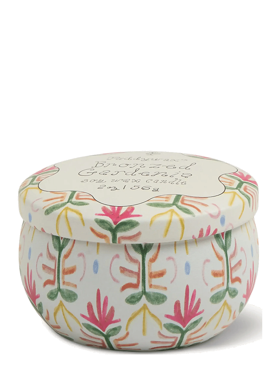 Paddywax - Doftljus mini Tulip i plåtask 56g -Bronzed Gardenia - white - 1