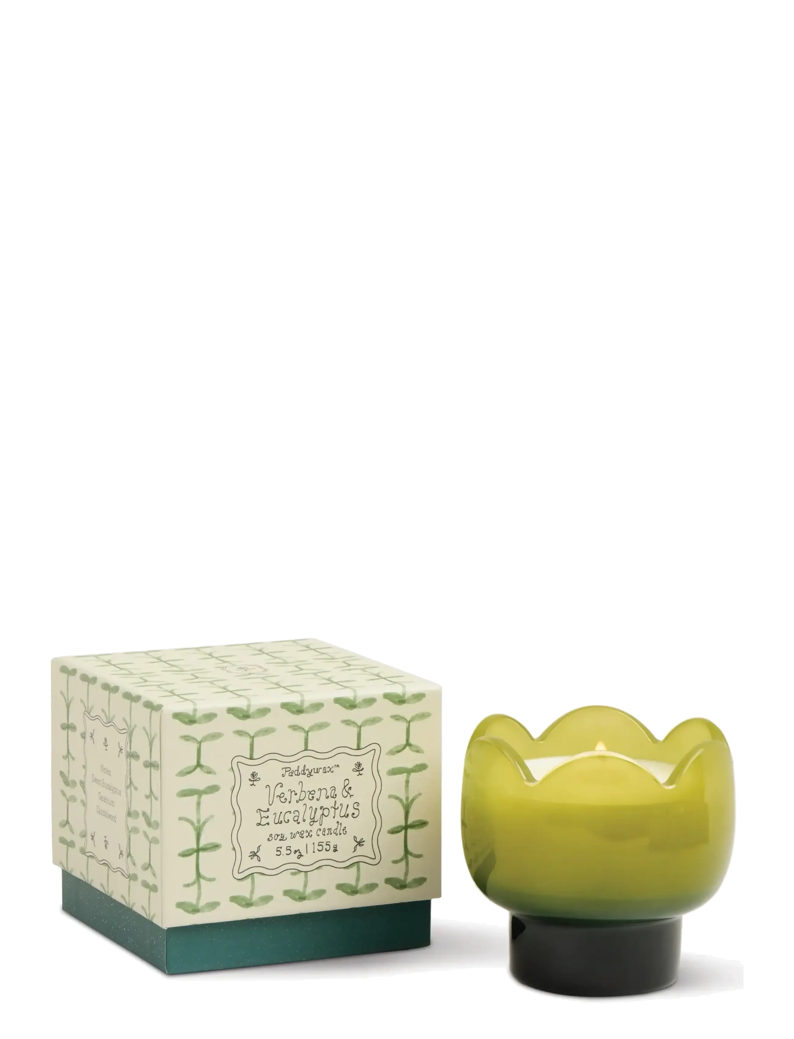 Paddywax Doftljus Tulpan i tonat glas - Grönt/mörkgrönt - Verbena & Lemongrass - Parfymer & dufter - GREEN / green