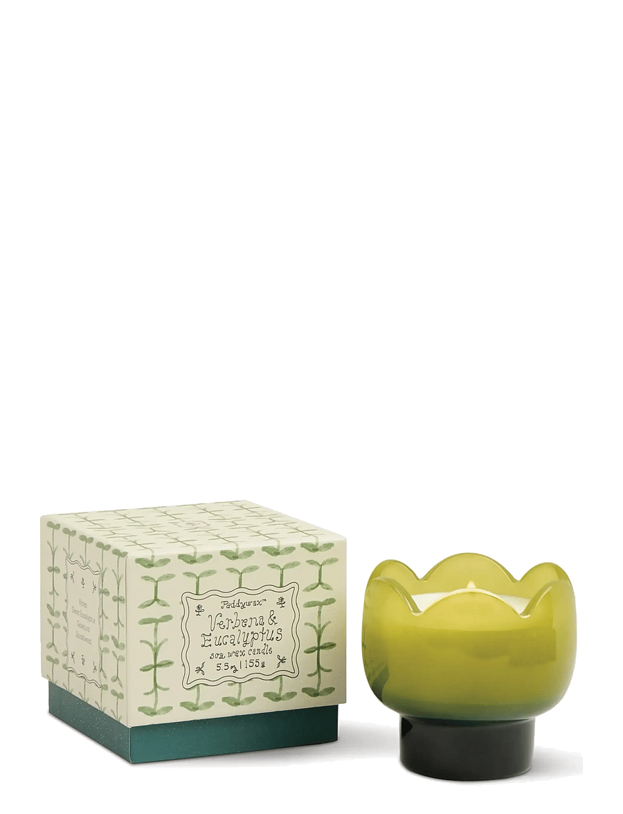 Paddywax - Doftljus Tulpan i tonat glas - Grönt/mörkgrönt - Verbena & Lemongrass - green - 0
