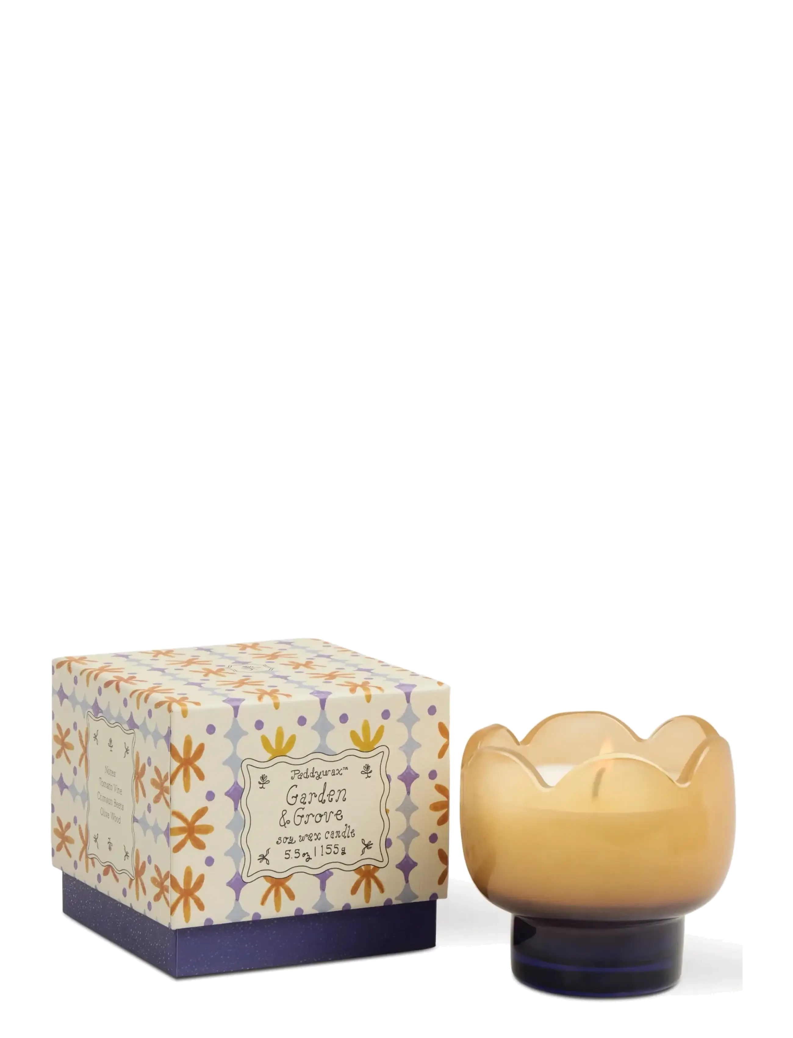 Paddywax Doftljus Tulpan i tonat glas - Orange/Blå  - Garden & Grove - Parfumer & dufte - ORANGE / orange