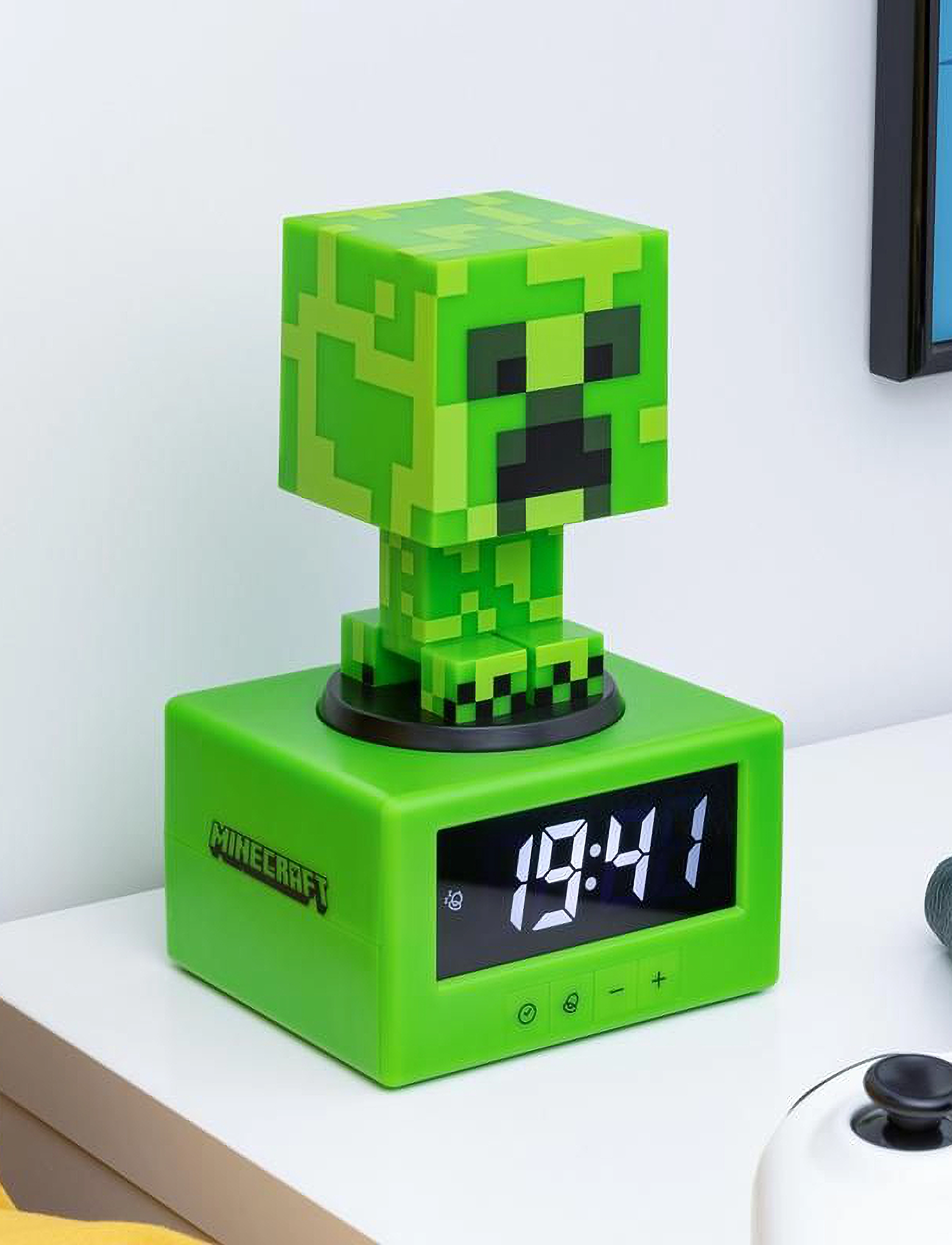 Paladone Creeper Icon Alarm Clock, H16 cm, Lighting, Mehrfarbig/gemustert - Night Lamps, Kinder