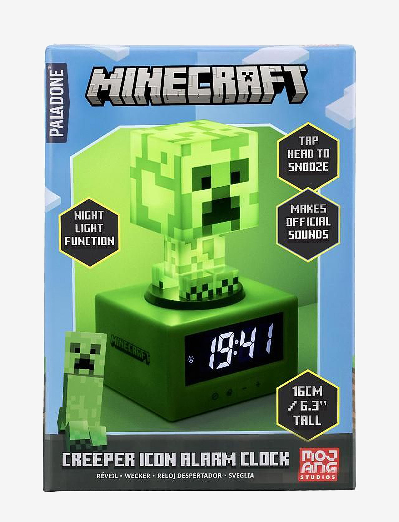 Paladone - CREEPER ICON ALARM CLOCK - table lamps - black - 2