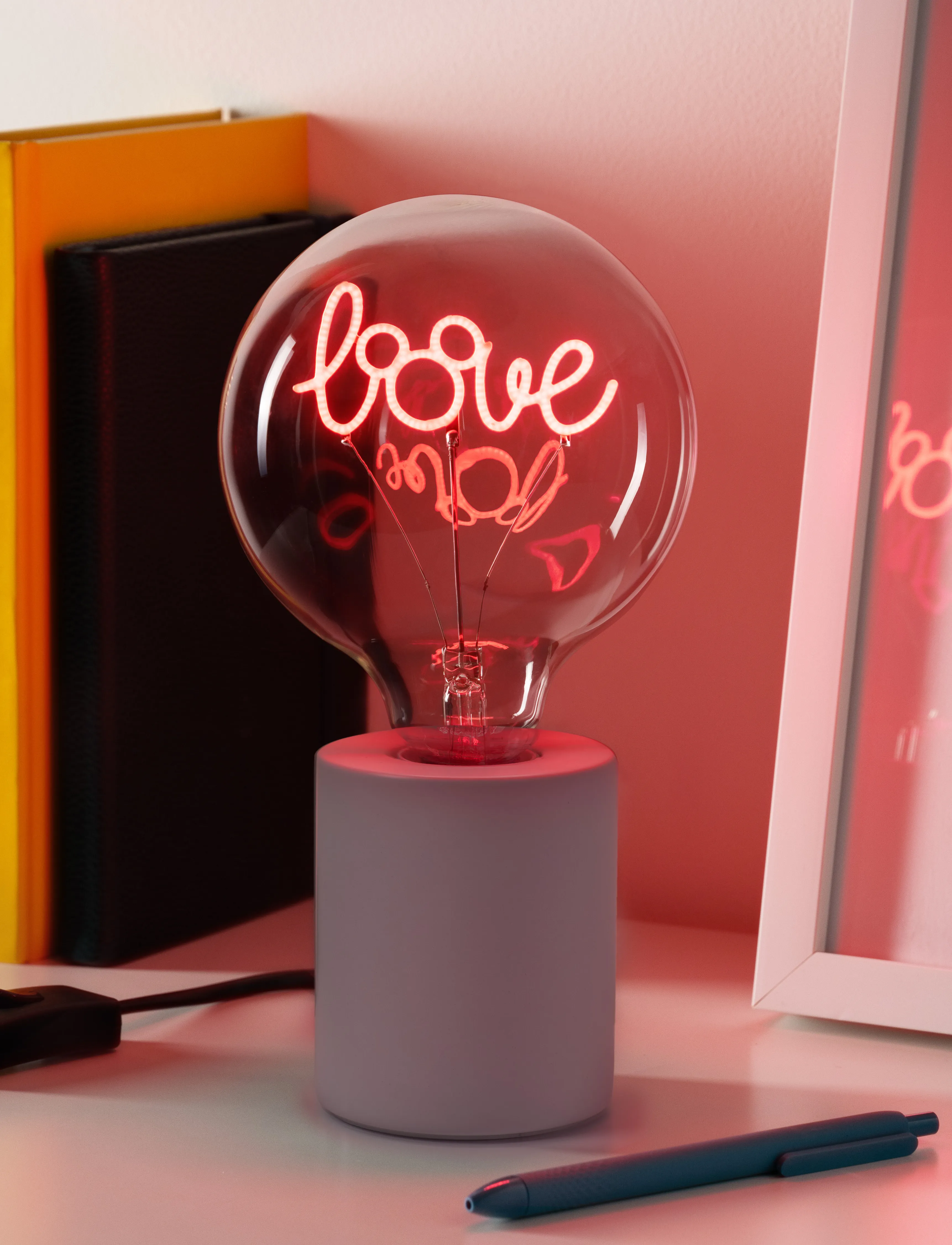 Paladone Led Neon Bulb Lamp Mickey, H:28.0 cm, Lighting, Weiß - Table Lamps, Kinder