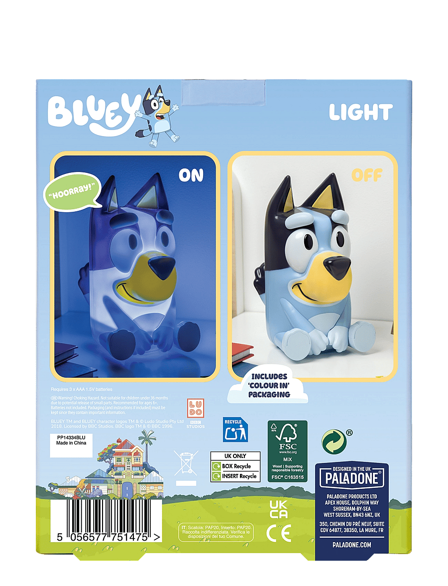 Paladone - BLUEY LIGHT WITH SOUND - nachtlampen - blue - 3