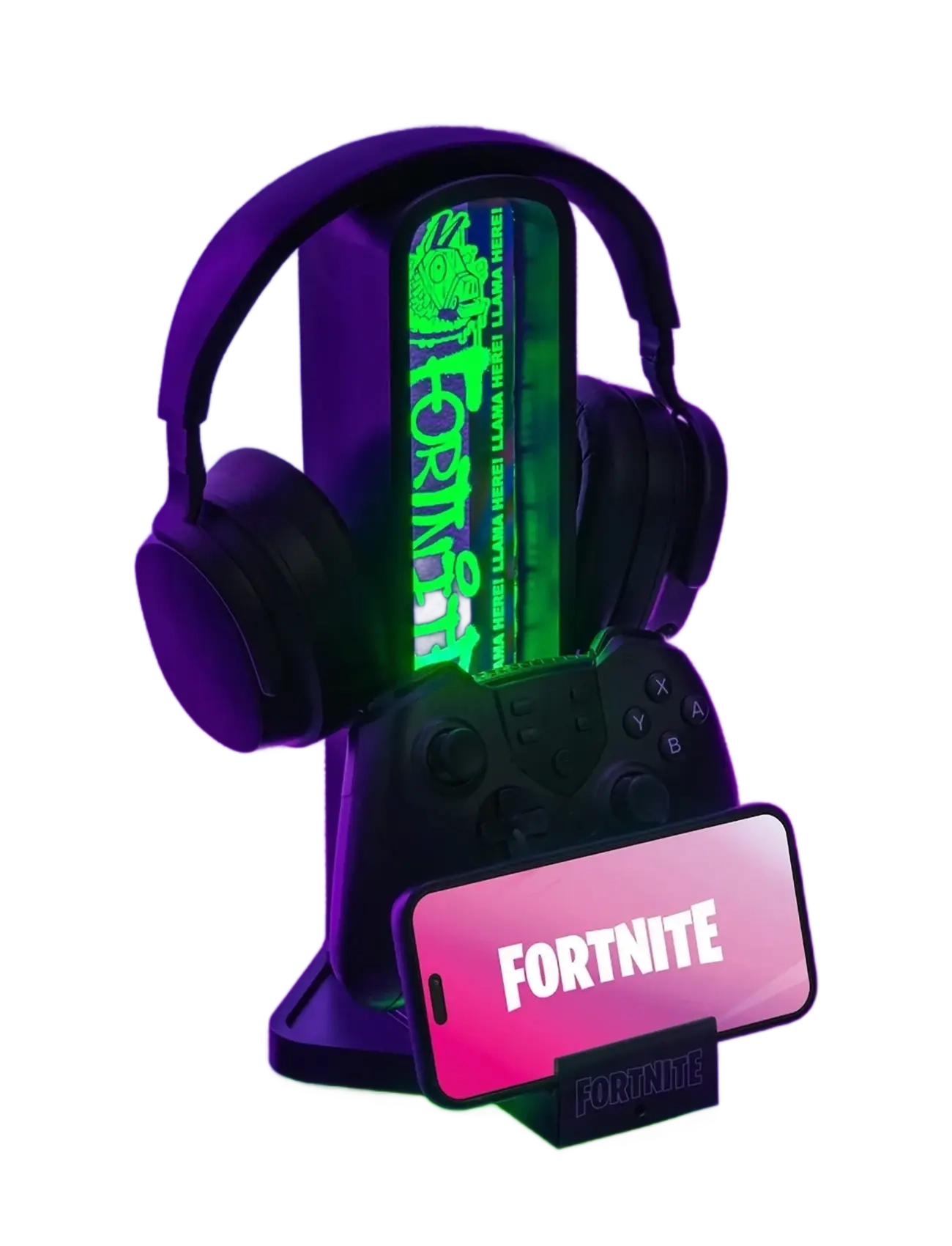 Paladone Fortnite Høretelefonstativ Med Lys, H:30.1 cm, Black, Accessories > Stands & Charging Stations, Børn
