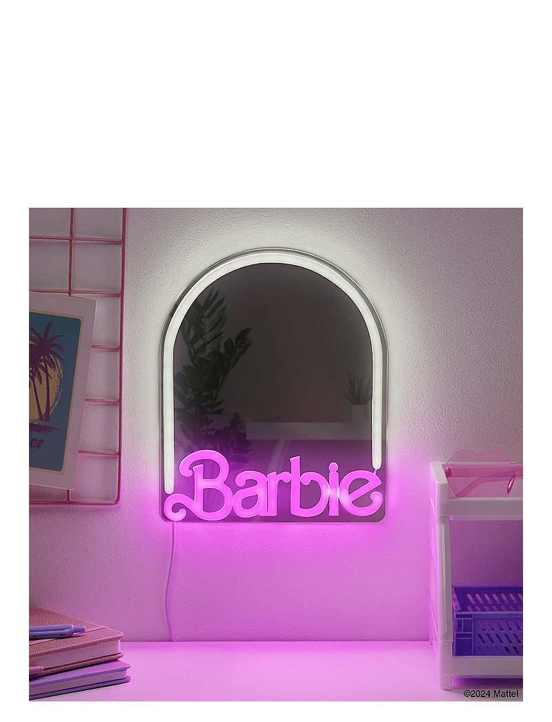Paladone - BARBIE WALL MOUNTABLE LED NEON MIRROR - dekorative wohnaccessoires - pink - 1