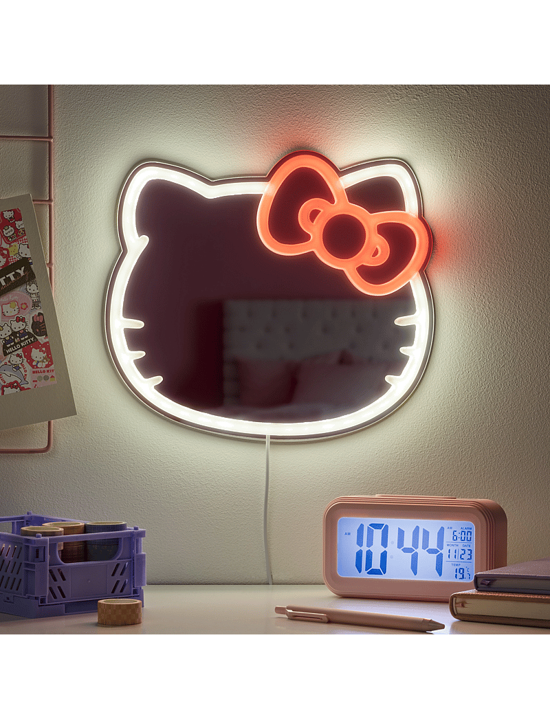 Paladone - HELLO KITTY WALL MOUNTABLE LED NEON MIRROR - seinakaunistused - white - 1