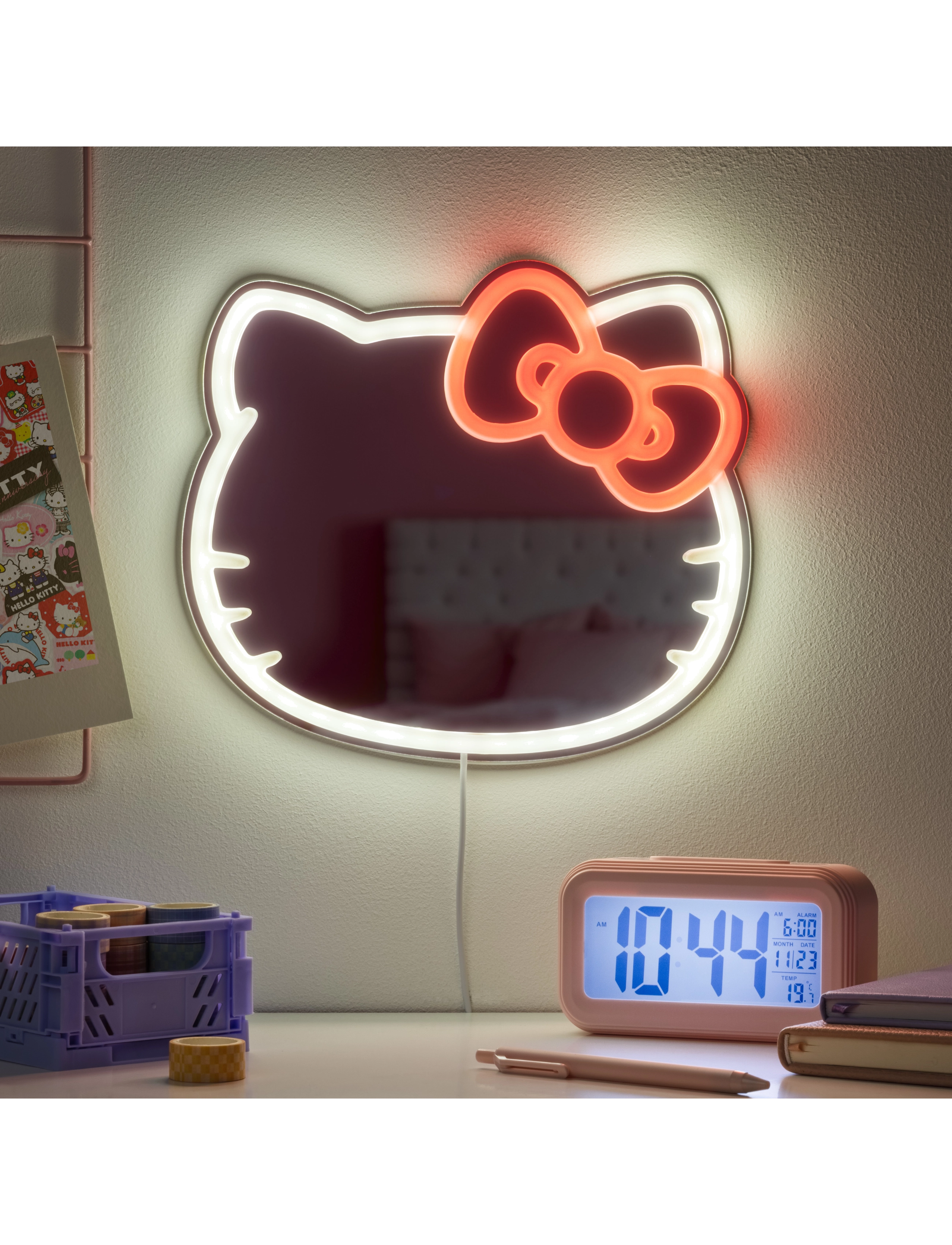 Paladone HELLO KITTY WALL MOUNTABLE LED NEON MIRROR - Lastetuba - WHITE / white