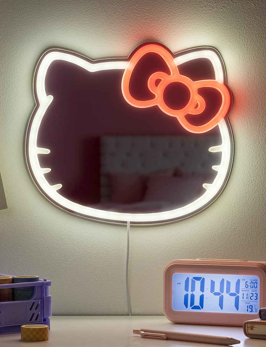 Paladone - HELLO KITTY WALL MOUNTABLE LED NEON MIRROR - wand-deko - white - 0