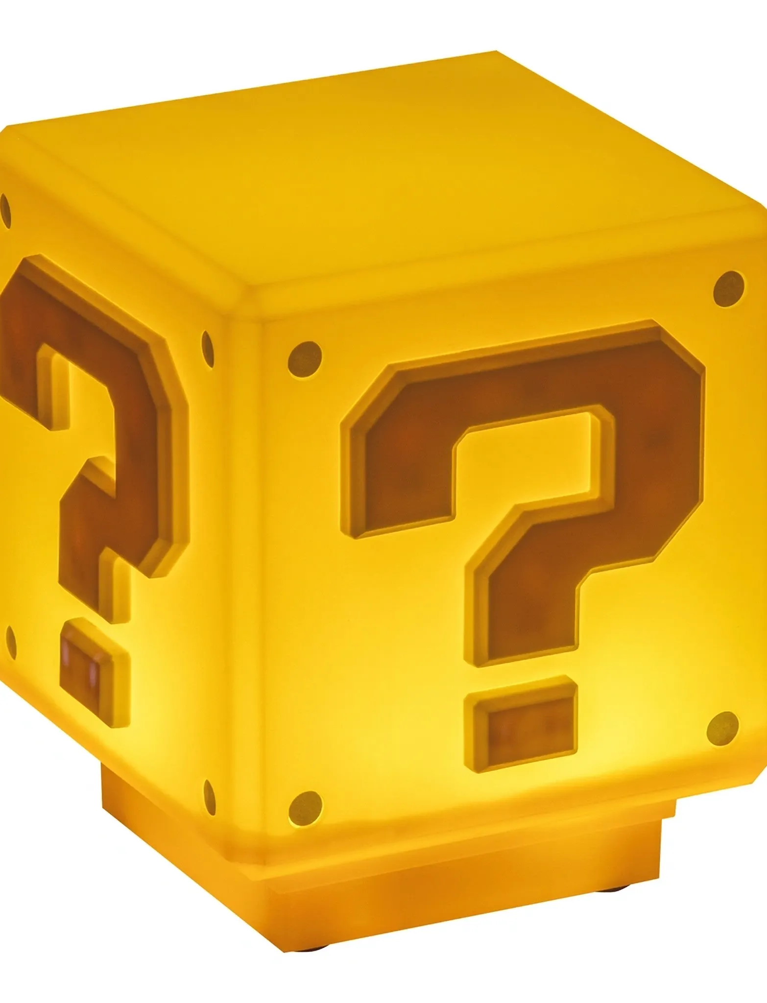 Paladone Super Mario Question Block Light, H:10.3 cm, Yellow, Belysning > Natlamper, Børn