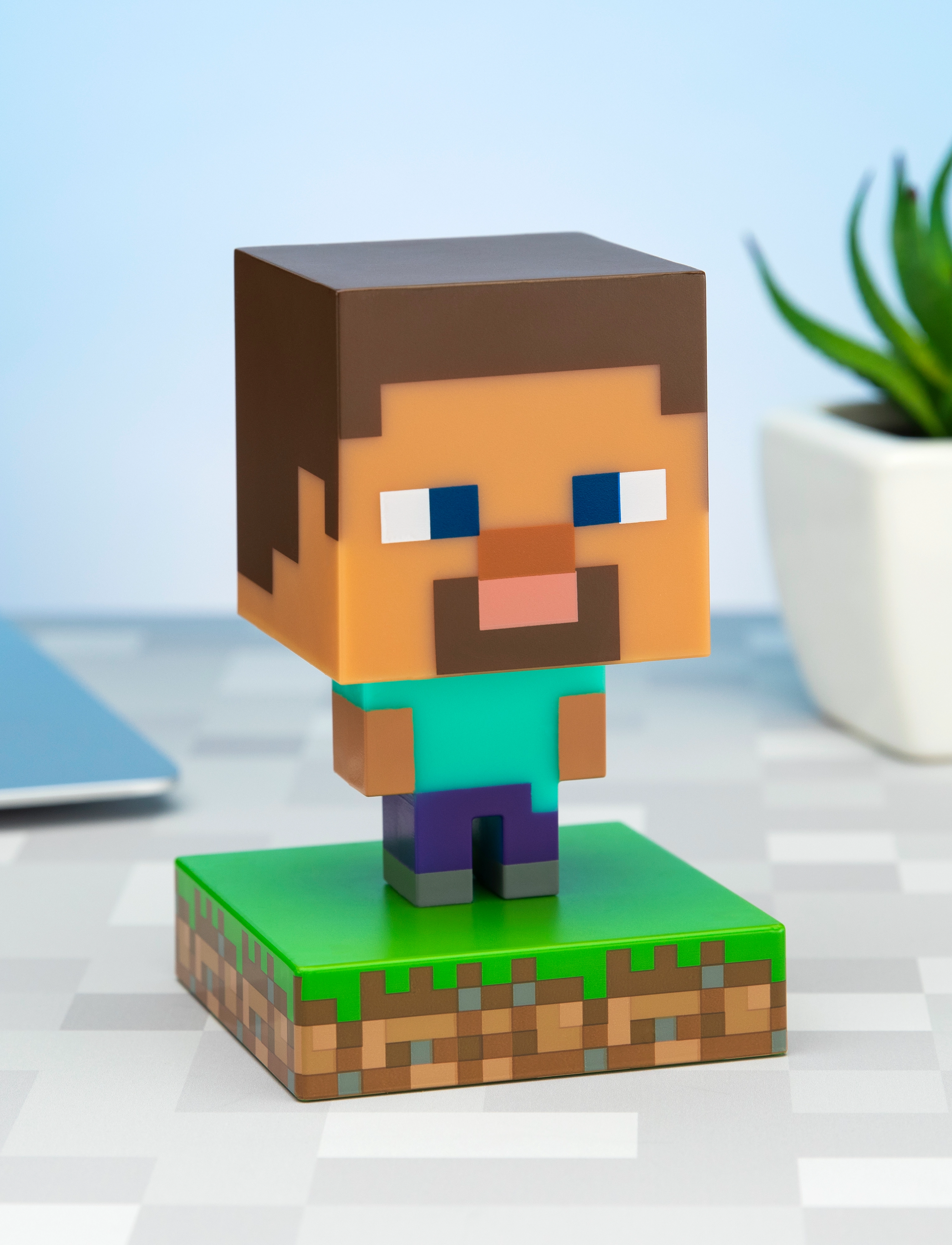Paladone Icon Light Minecraft Steve V2, H11 cm, Lighting, Mehrfarbig/gemustert - Night Lamps, Kinder