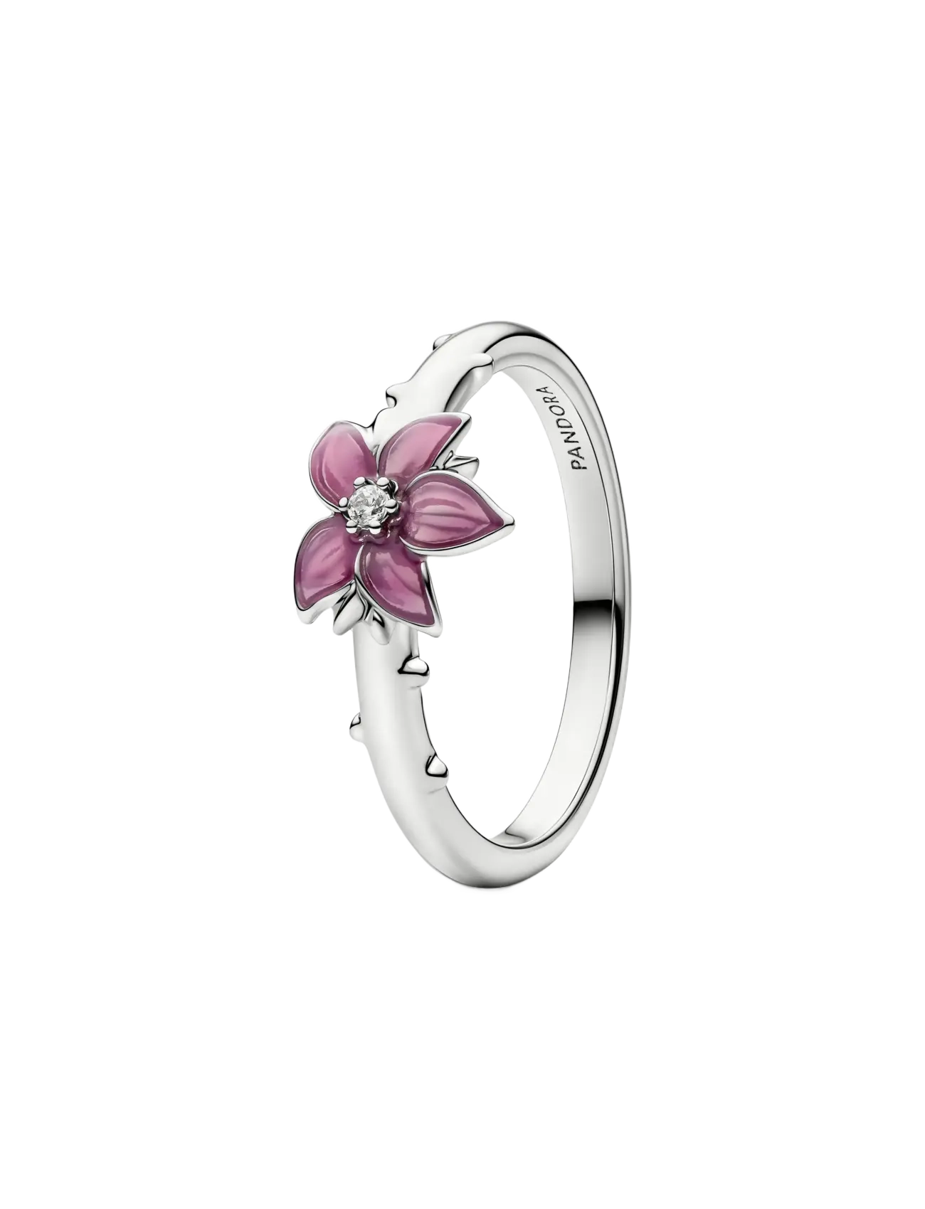 Pandora Platinum Disney Mulan Cherry Blossom Ring - Accessoarer - PINK / pink/rose