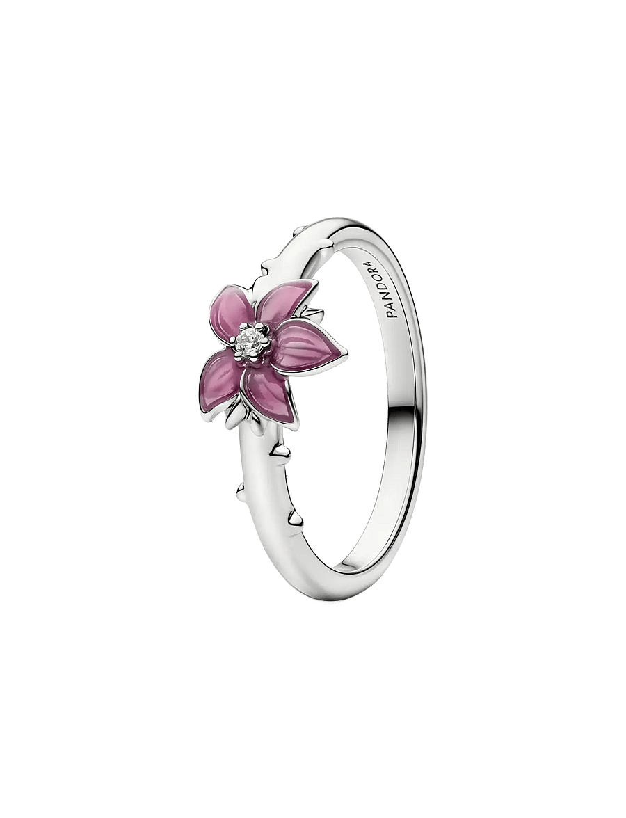 Pandora - Platinum Disney Mulan Cherry Blossom Ring - ringen - pink - 1