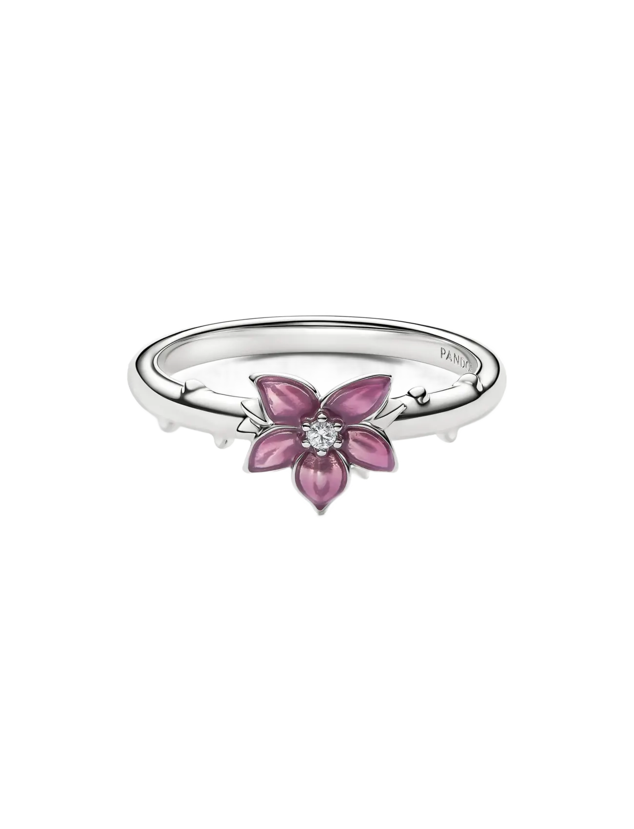 Pandora - Platinum Disney Mulan Cherry Blossom Ring - pink - 2