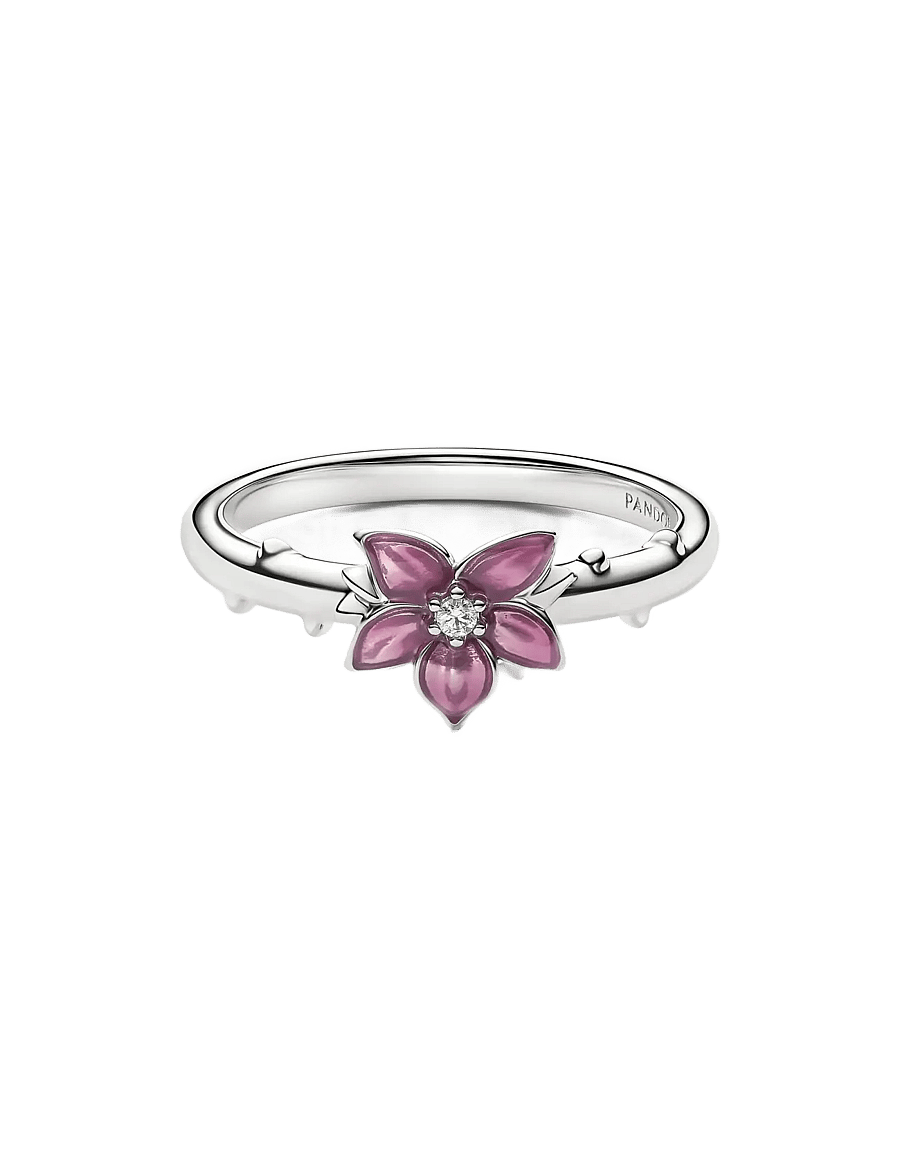 Pandora - Platinum Disney Mulan Cherry Blossom Ring - ringen - pink - 2